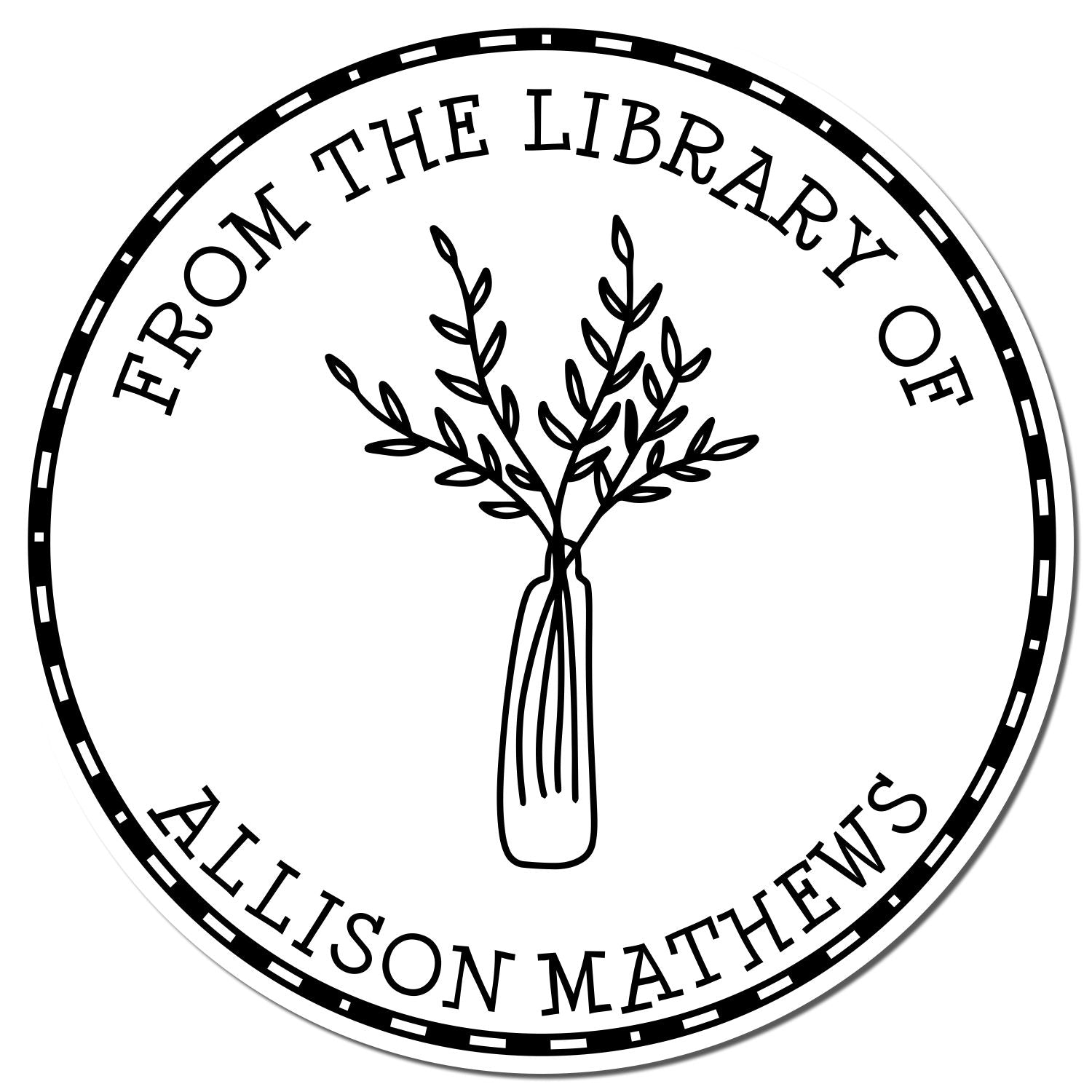 Wood Handle Gracious Vegetation Personalized Library Collection Stamp - Engineer Seal Stamps