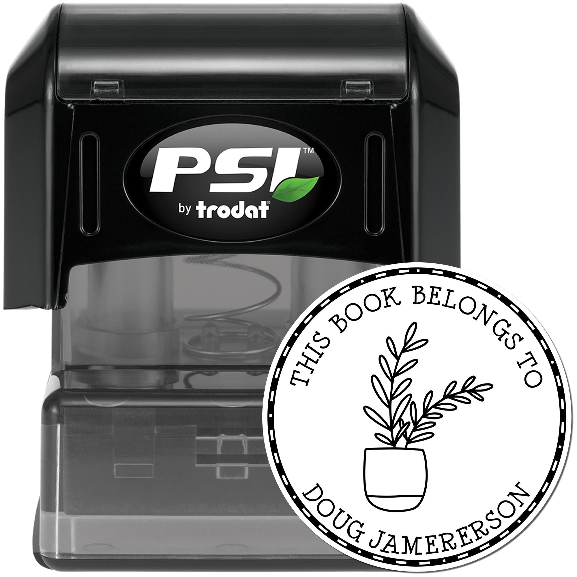 PSI Pre-Inked Adorned Botanicals Custom Book Belongs to Stamp - Engineer Seal Stamps