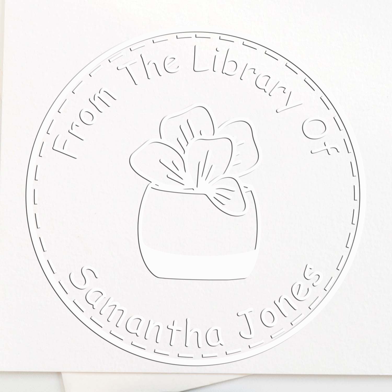 Soft Flourishing Foliage Custom Bibliophile Seal Press