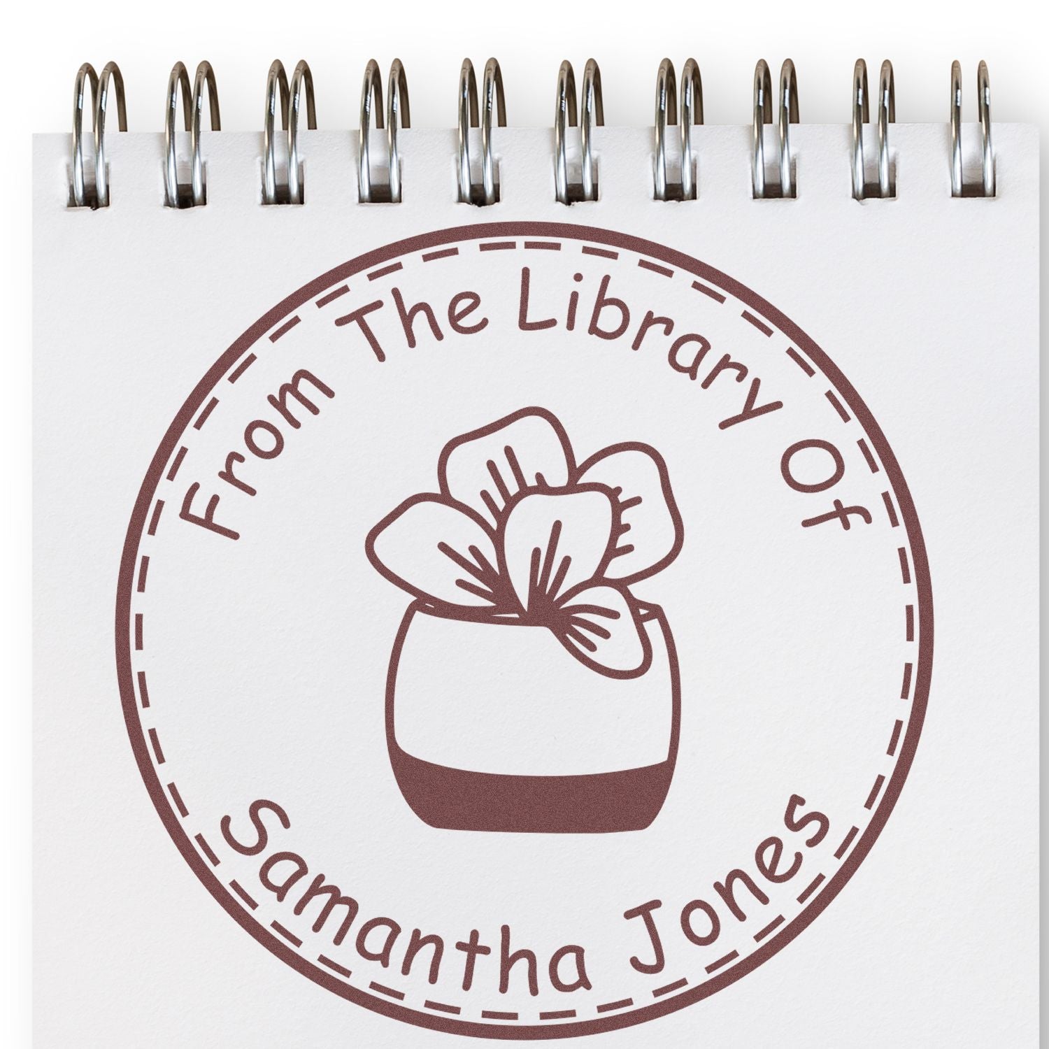 Pre-Inked Flourishing Foliage Personalized Book Property Stamp - Engineer Seal Stamps