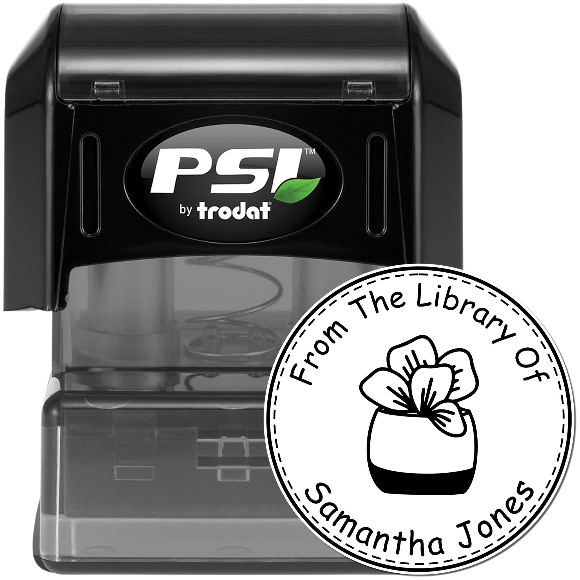 PSI Pre-Inked Flourishing Foliage Custom Book Library Stamp - Engineer Seal Stamps