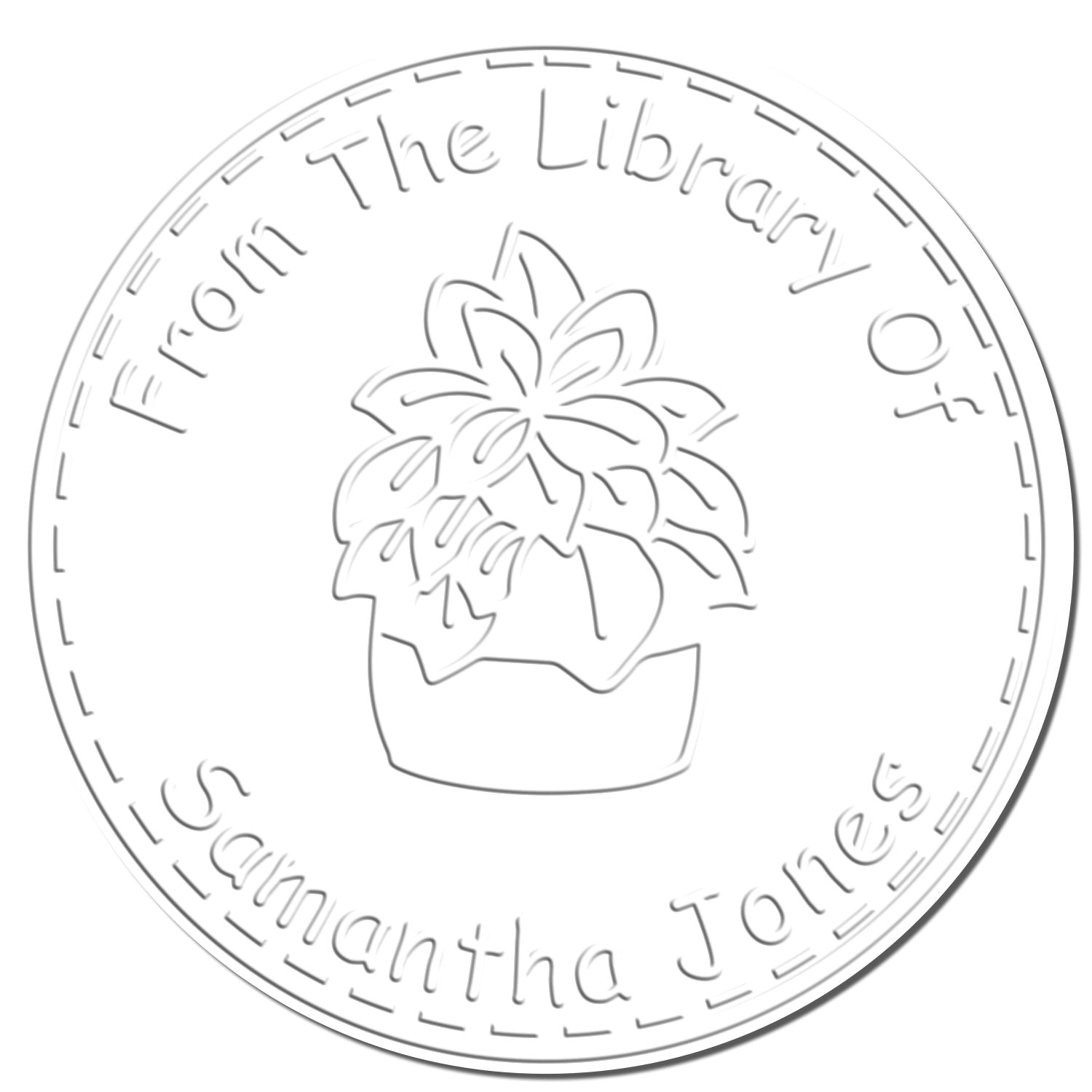 Soft Ornate Leafage Custom Book Embossed Stamp