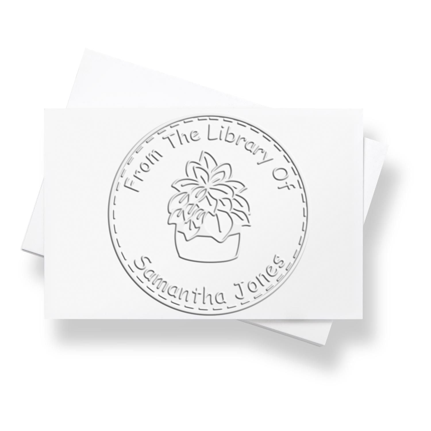 Soft Ornate Leafage Custom Book Embossed Stamp