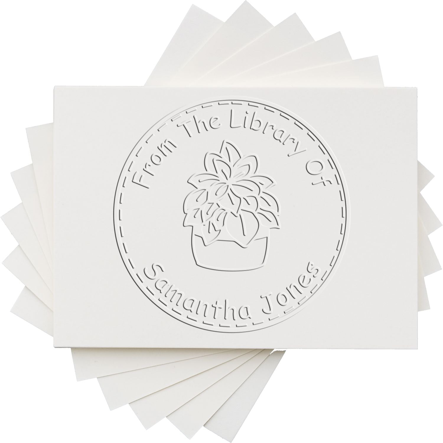 Soft Ornate Leafage Custom Book Embossed Stamp