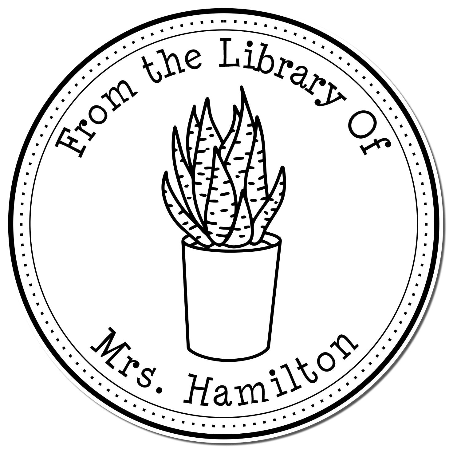 Wood Handle Gracious Houseplants Personalized Library Of Stamper - Engineer Seal Stamps