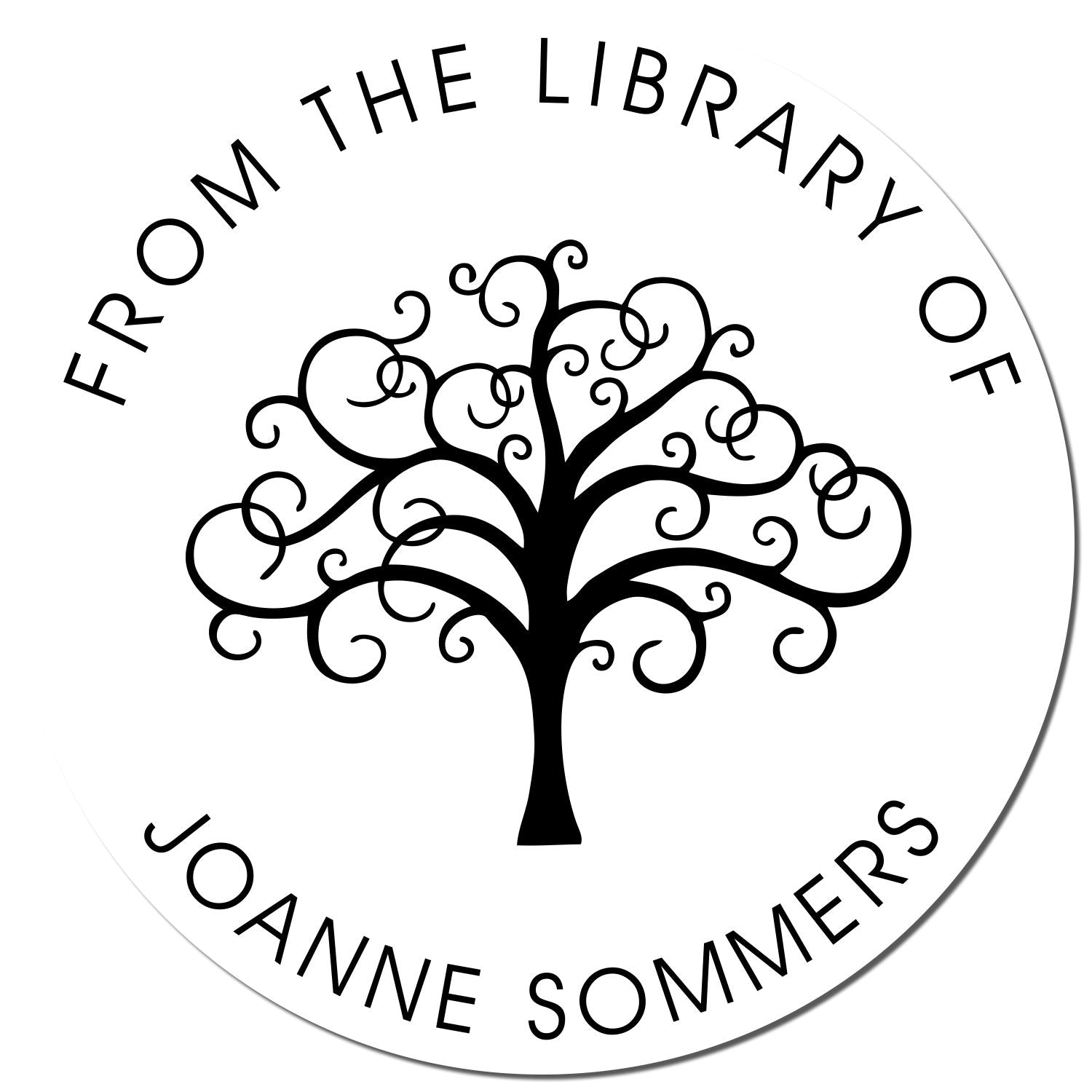 Self-Inking Opulent Wisdom Tree Customized Private Library Stamper - Engineer Seal Stamps