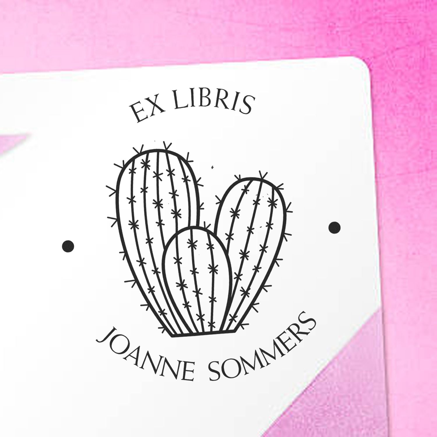 PSI Pre-Inked Chirpy Cacti Custom Made Library Name Stamp - Engineer Seal Stamps