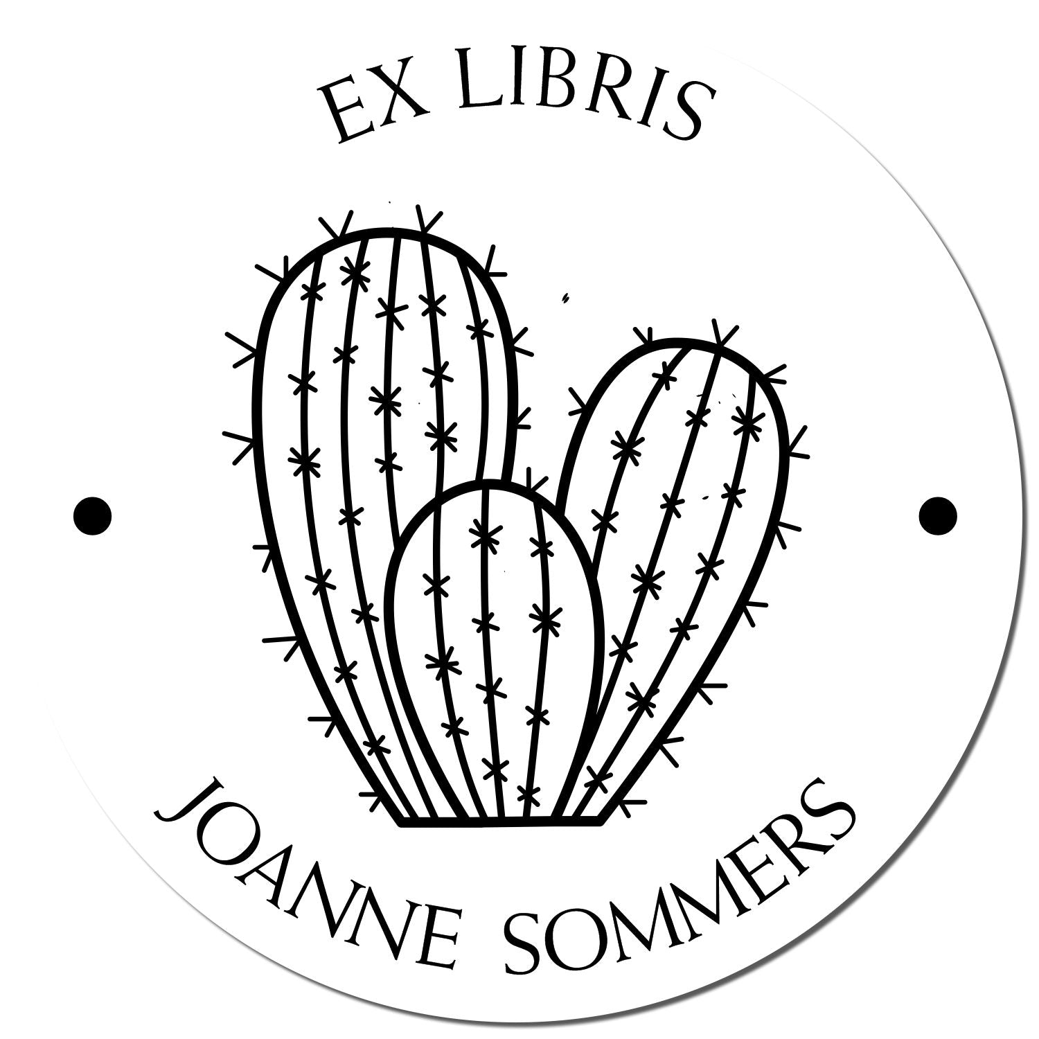 Pre-Inked Chirpy Cacti Customized Book Name Stamp - Engineer Seal Stamps