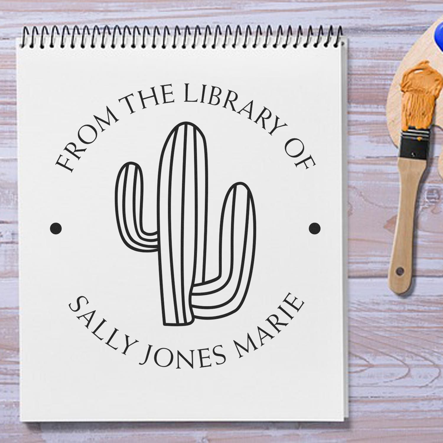 Self-Inking Zesty Cacti Customized Read It Stamper - Engineer Seal Stamps