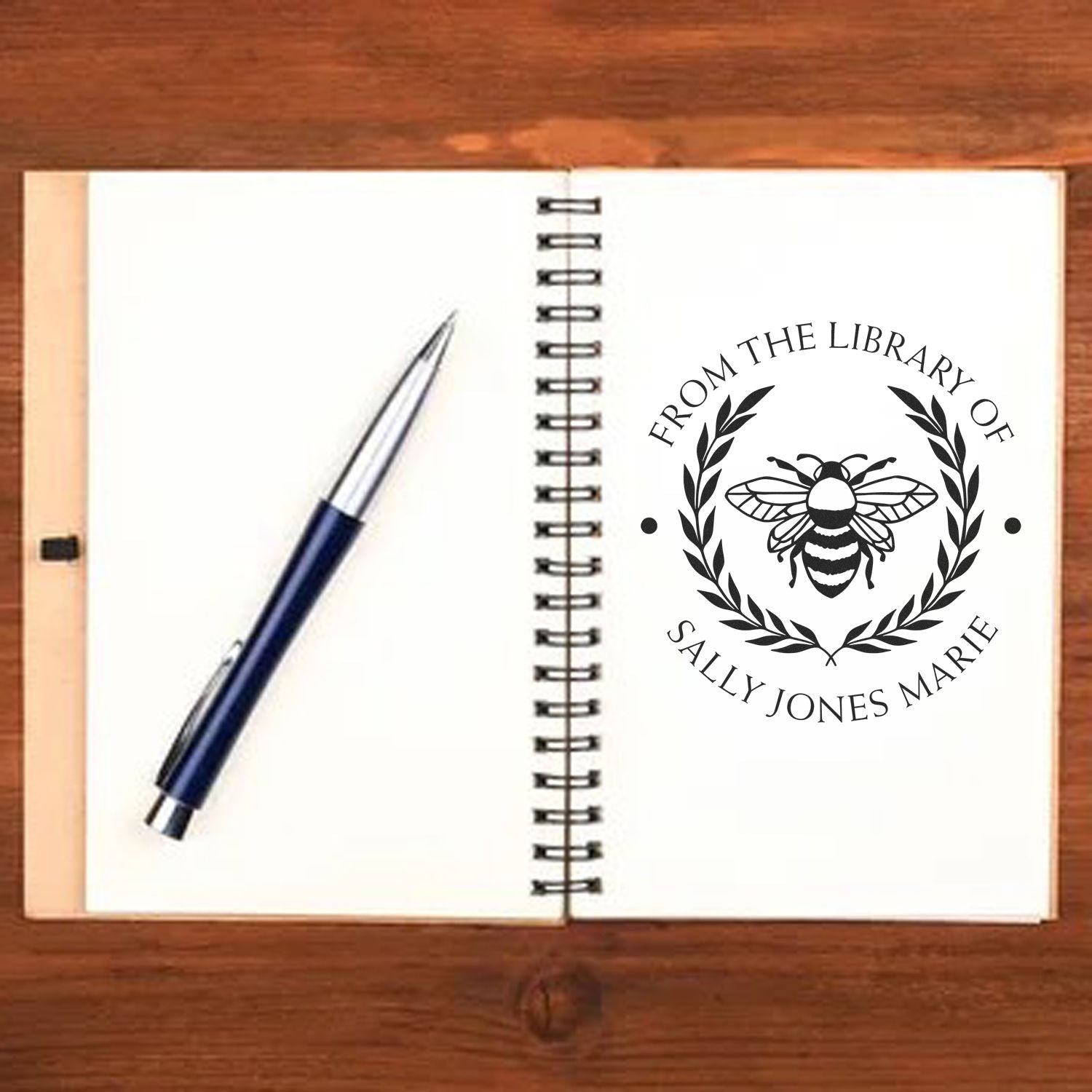 Self-Inking Mesmerizing Bee Custom Private Library Stamper