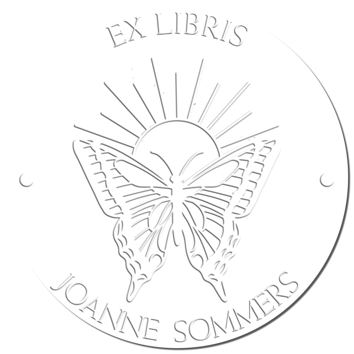 Desk Scintillating Butterfly Custom Made Book Property Embossed Stamp - Engineer Seal Stamps