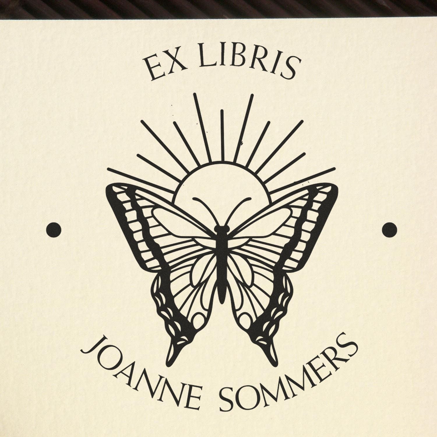 PSI Pre-Inked Scintillating Butterfly Custom Made My Library Stamper - Engineer Seal Stamps