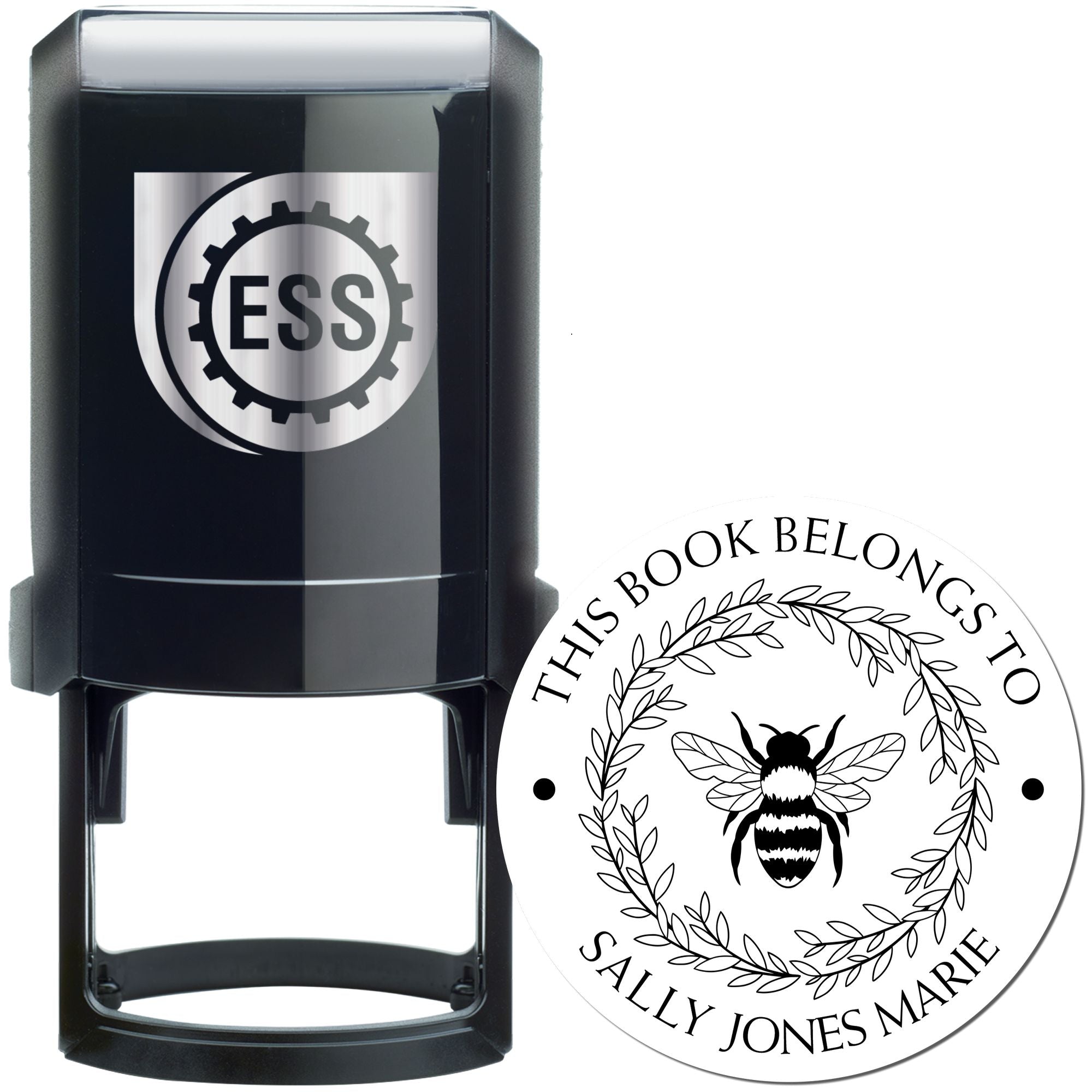Enlivening Bee Self-Inking Custom Bookplate Stamp