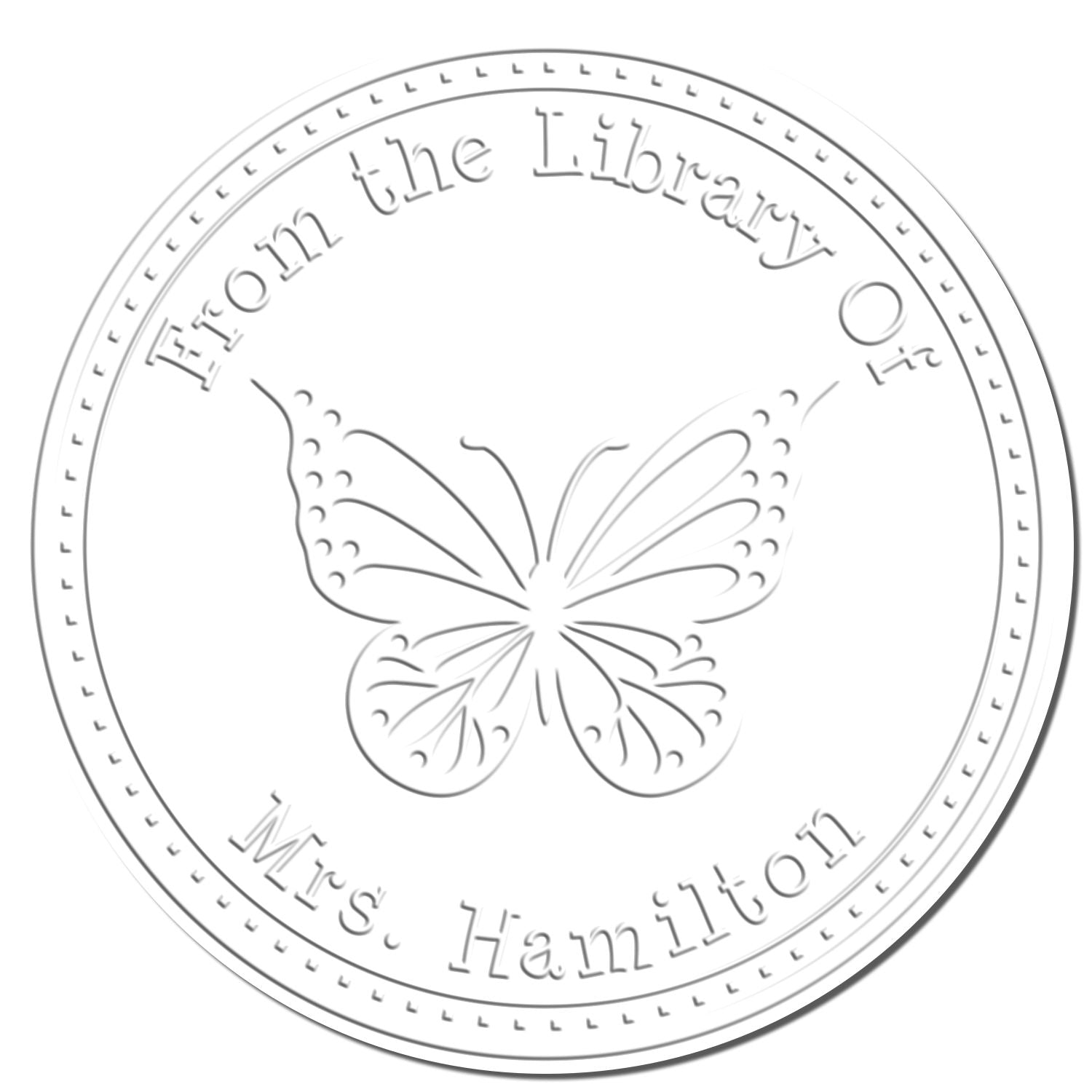 Soft Swoon-worthy Butterfly Custom Private Library Embosser