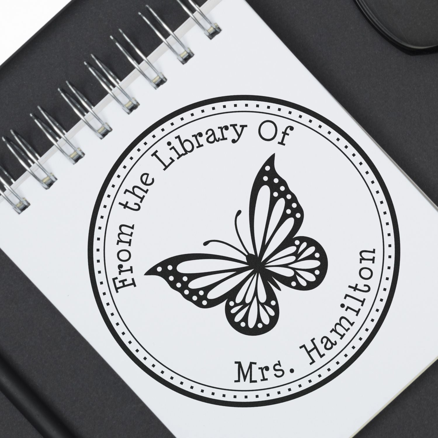 Wood Handle Swoon-worthy Butterfly Custom Book Belongs to Stamp