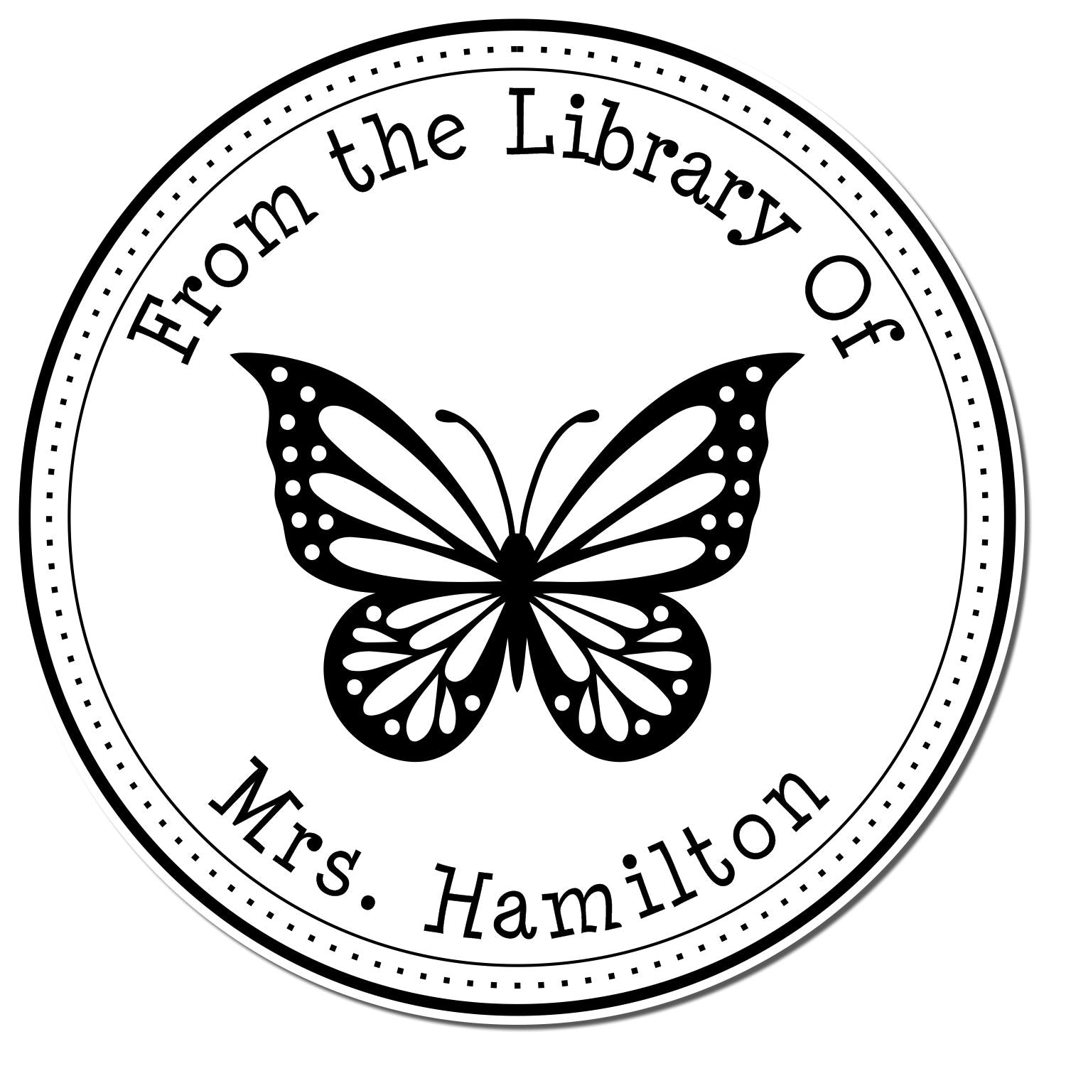 Pre-Inked Swoon-worthy Butterfly Personalized Library Collection Stamp - Engineer Seal Stamps