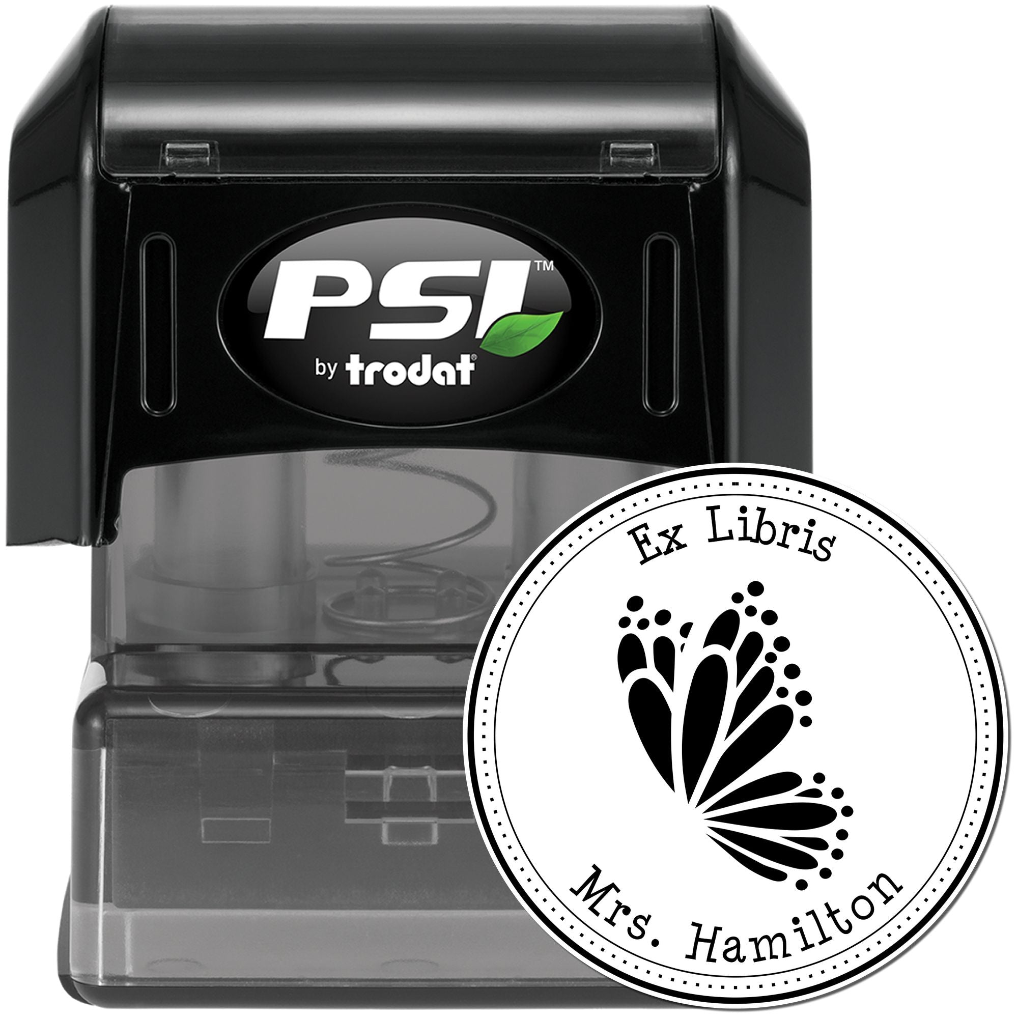 PSI Pre-Inked Zesty Butterfly Custom Made Name Inscription Stamper - Engineer Seal Stamps