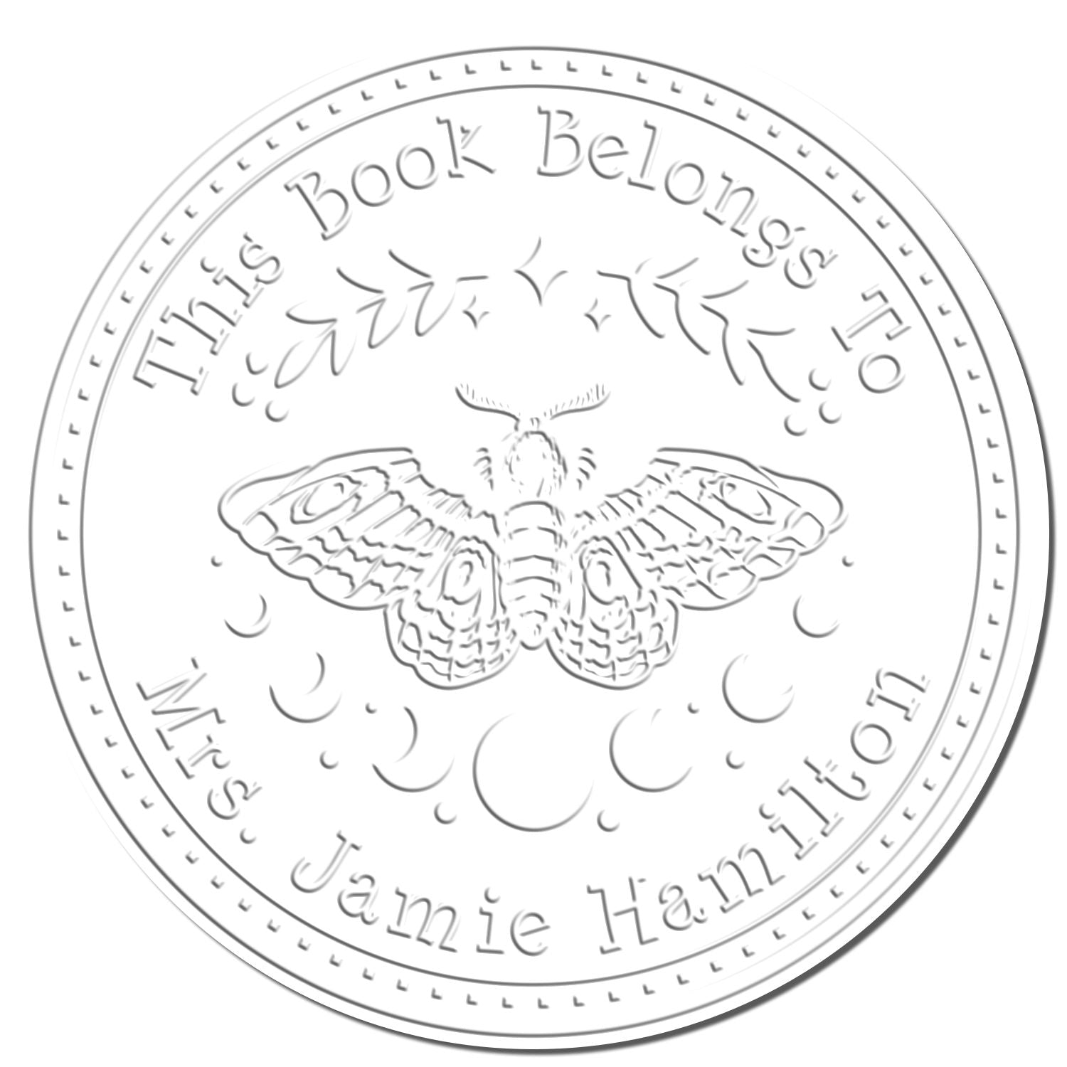 Soft Resplendent Butterly Customized Ex Libris Art Seal