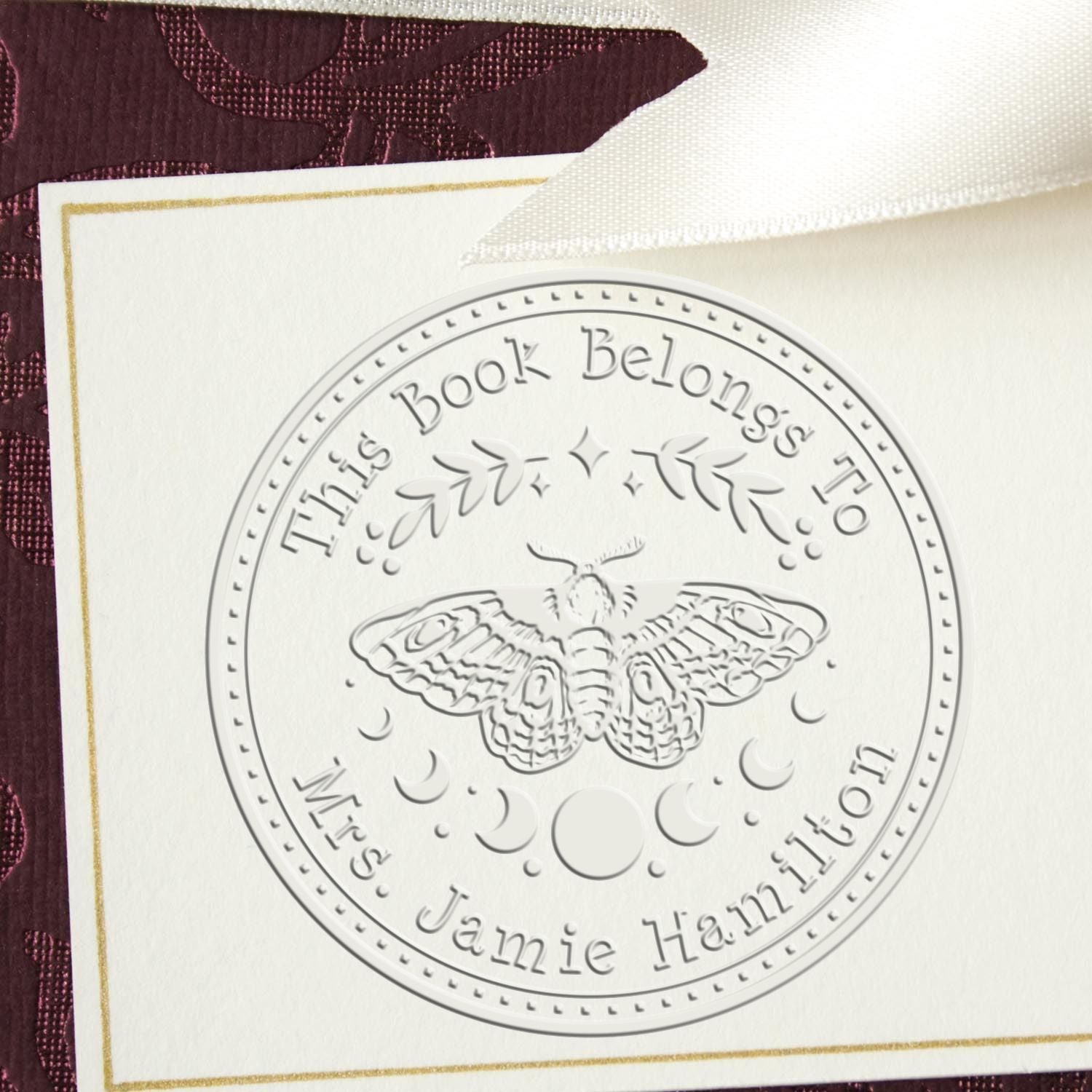 Resplendent Butterly Handheld Custom Library Gift Embossing Seal