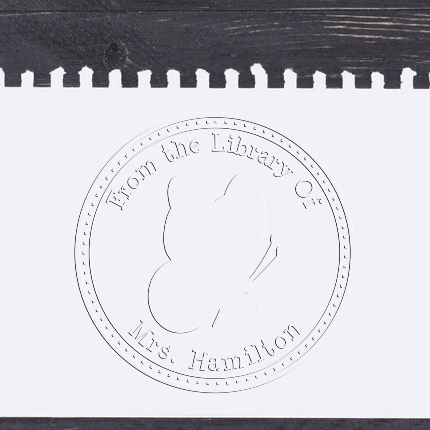 Hybrid Alluring Butterfly Custom Made Book Embossing Stamp - Engineer Seal Stamps