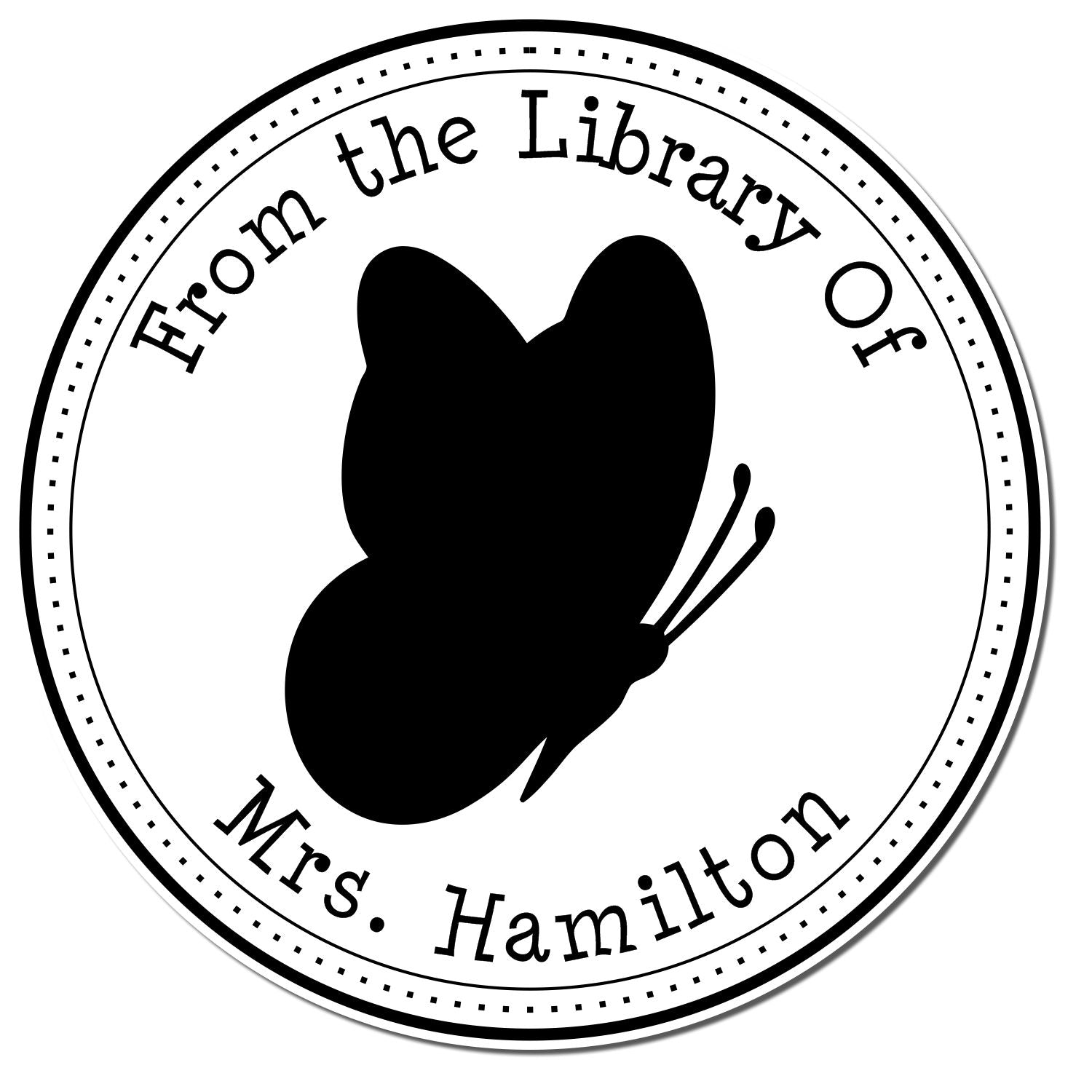 Wood Handle Alluring Butterfly Custom Book Lover Stamp
