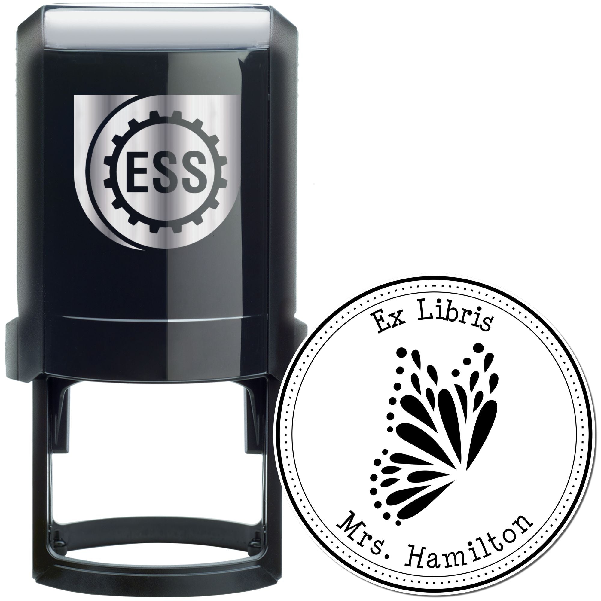 Self-Inking Elegant Butterfly Custom This Book Belongs To Stamper - Engineer Seal Stamps