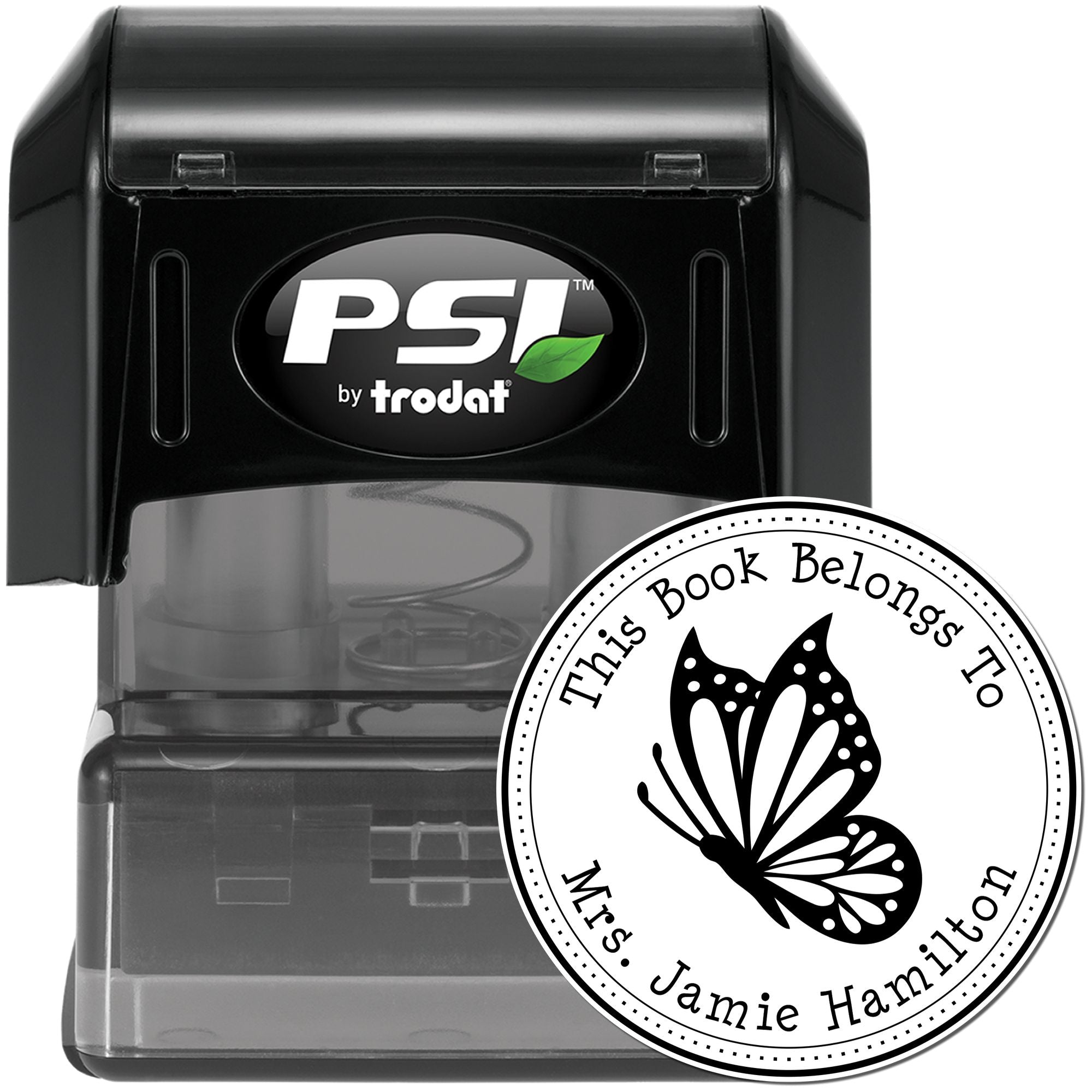PSI Pre-Inked Wonderous Butterfly Custom Made Private Library Stamp - Engineer Seal Stamps