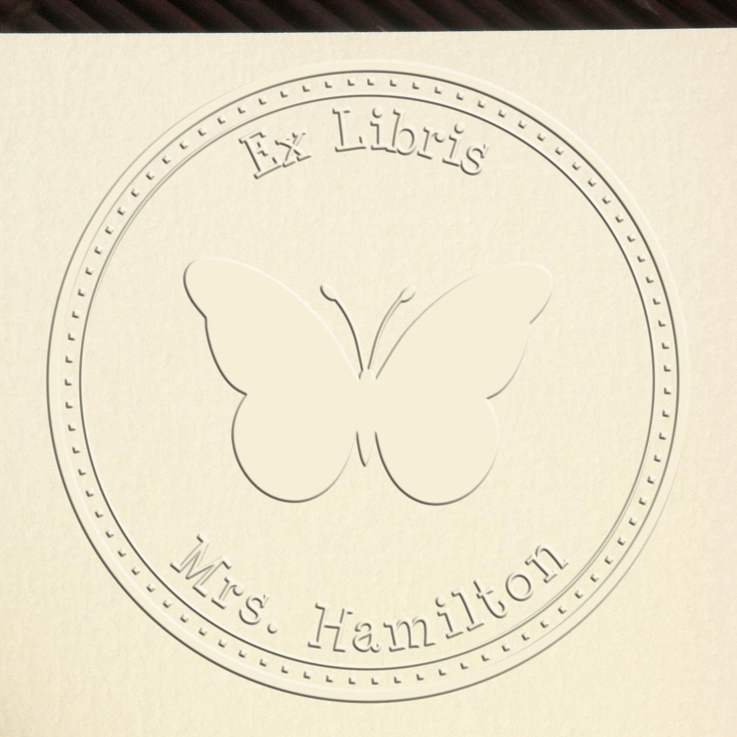 Hybrid Colorful Butterfly Custom Made Book Belongs to Embosser - Engineer Seal Stamps