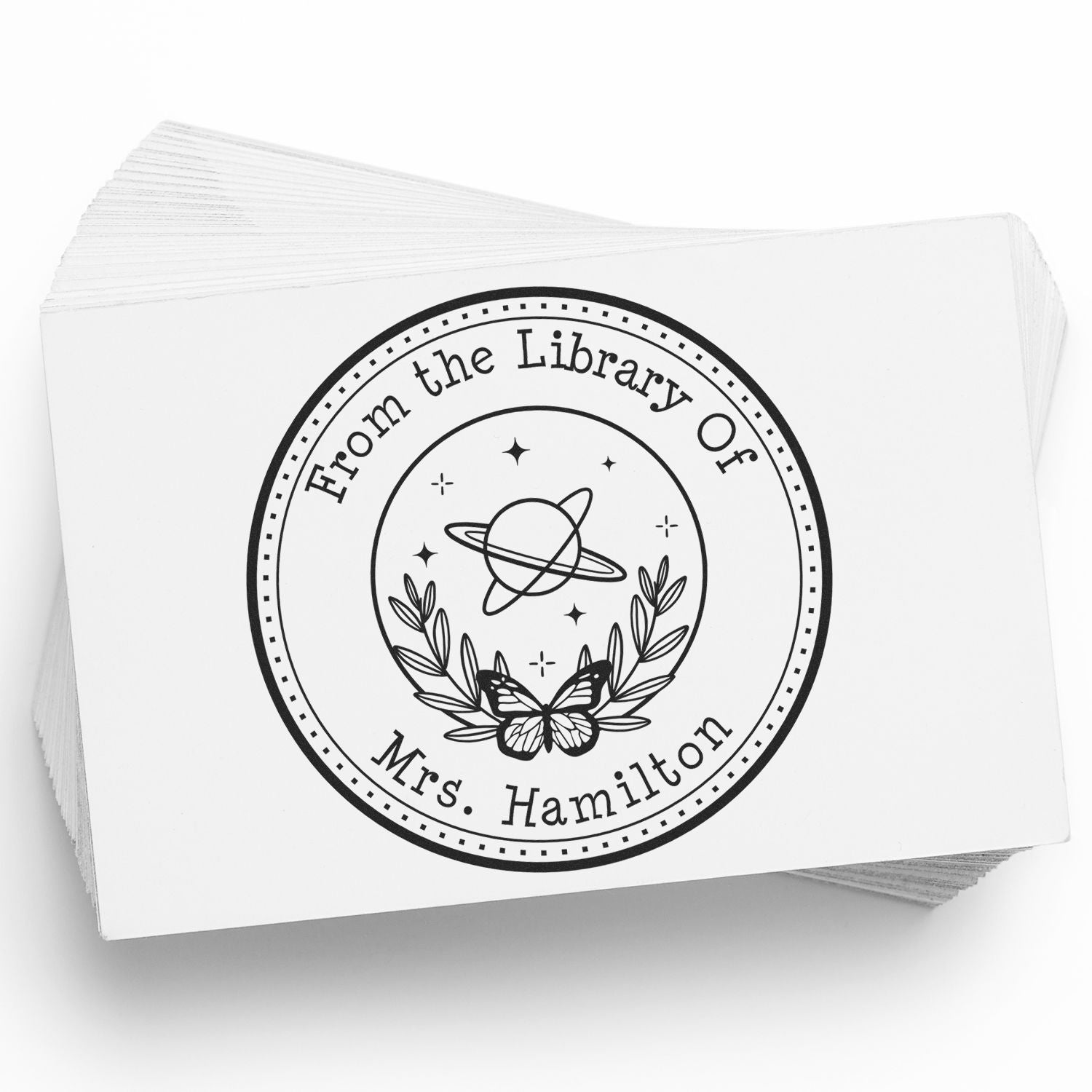 Self-Inking Ethereal Planet Personalized Private Library Stamp - Engineer Seal Stamps