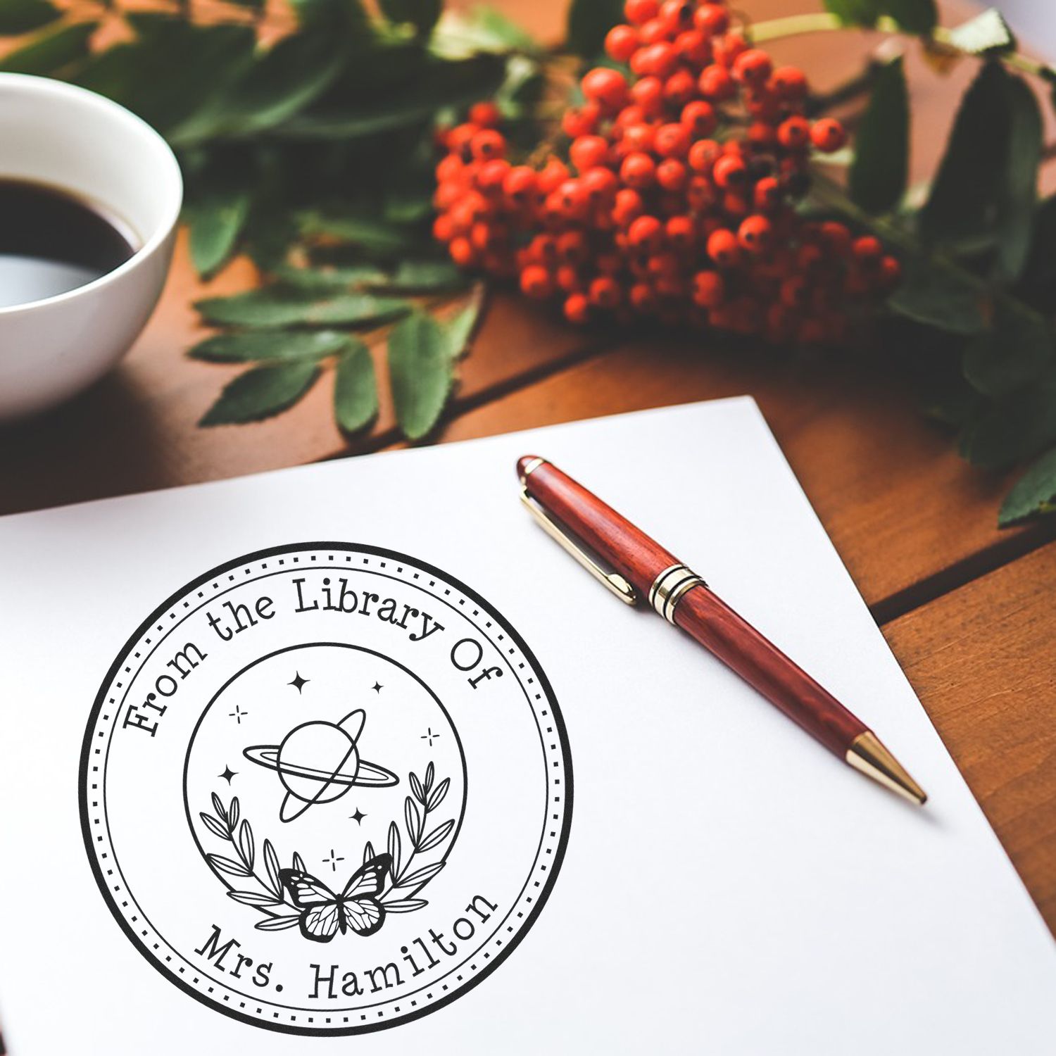 PSI Pre-Inked Ethereal Planet Customized Love It Stamp - Engineer Seal Stamps