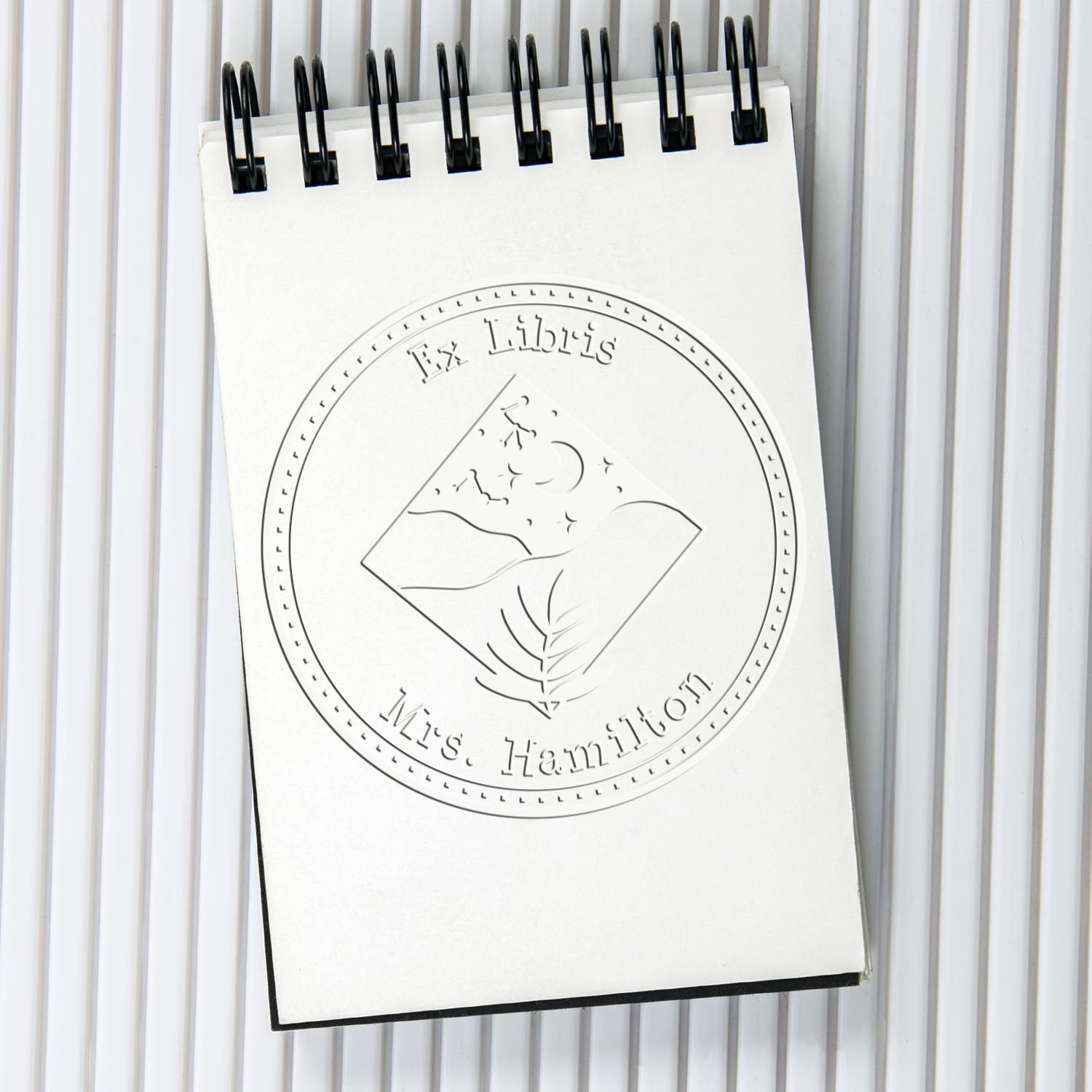 Soft Majestic Moon Personalized Book Belongs to Embosser - Engineer Seal Stamps