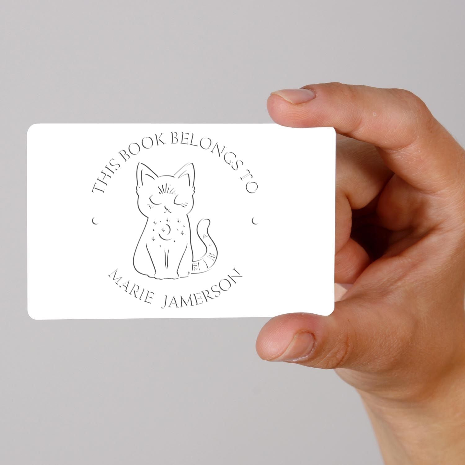 Soft Mesmerizing Cat Personalized Book Library Embosser - Engineer Seal Stamps