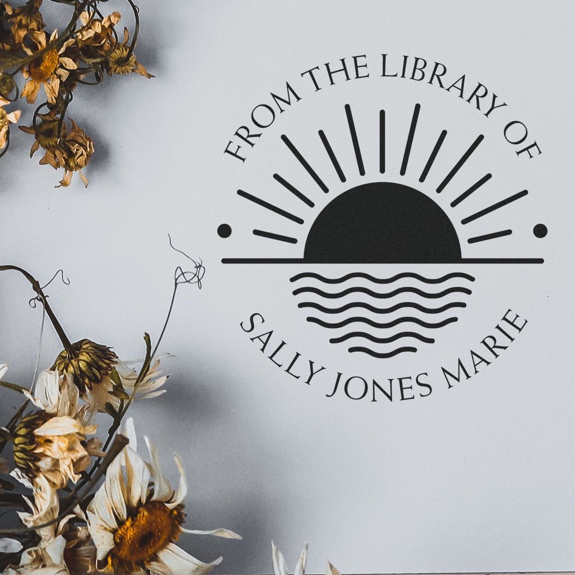 Self-Inking Playful Sunrise Customized Belongs To Stamper - Engineer Seal Stamps