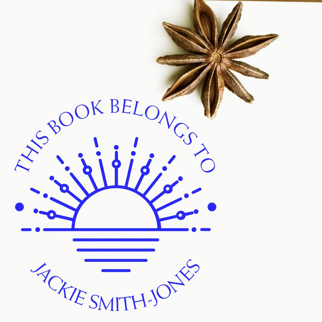 PSI Pre-Inked Graceful Morning Personalized This Book Belongs To Stamp - Engineer Seal Stamps