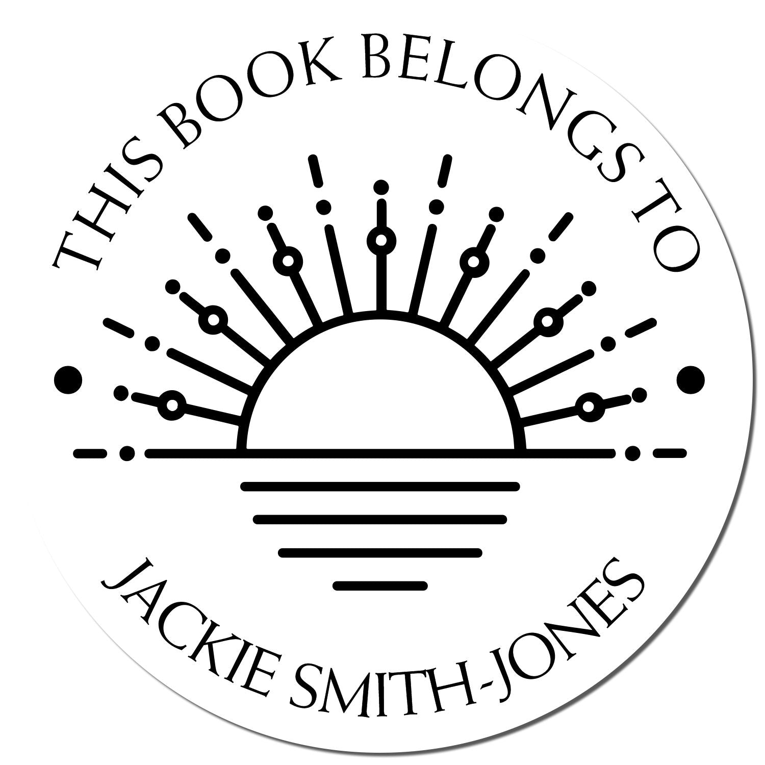 PSI Pre-Inked Graceful Morning Personalized This Book Belongs To Stamp - Engineer Seal Stamps