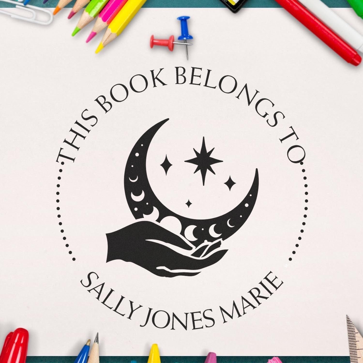 Self-Inking Vivid Sky Customized Book Belongs to Stamper - Engineer Seal Stamps