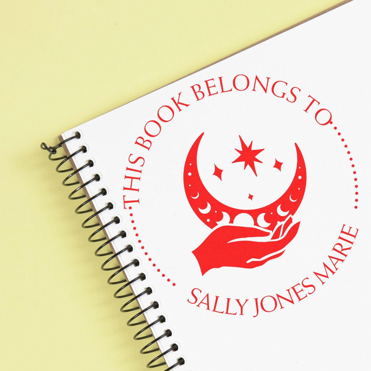 Wood Handle Vivid Sky Personalized Book Property Stamper