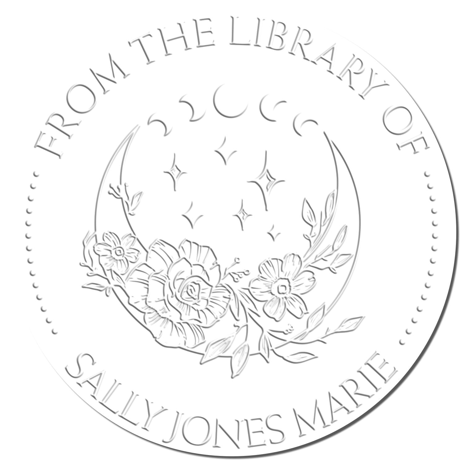 Soft Sublime Celestial Personalized Book Name Embossing Stamp