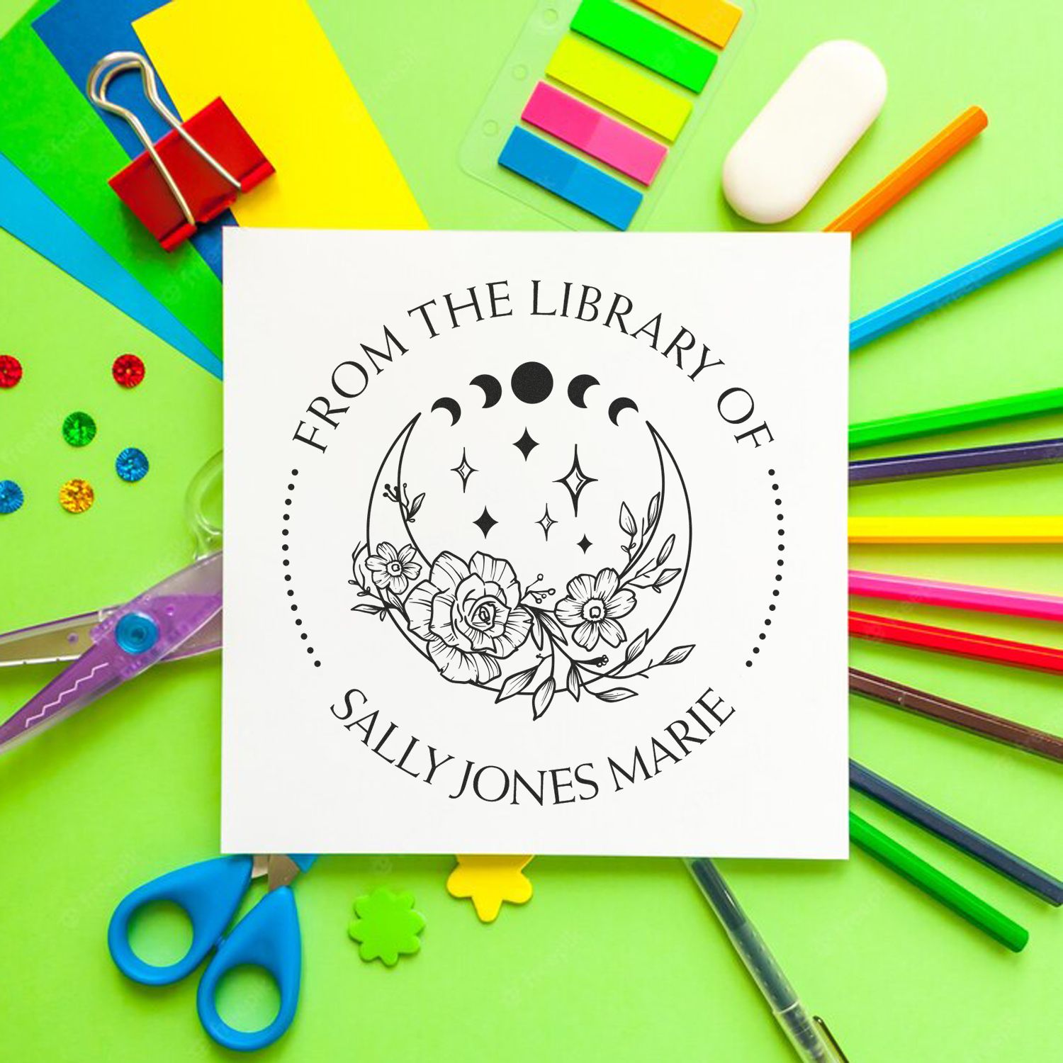 Self-Inking Sublime Celestial Customized Book Library Stamper - Engineer Seal Stamps