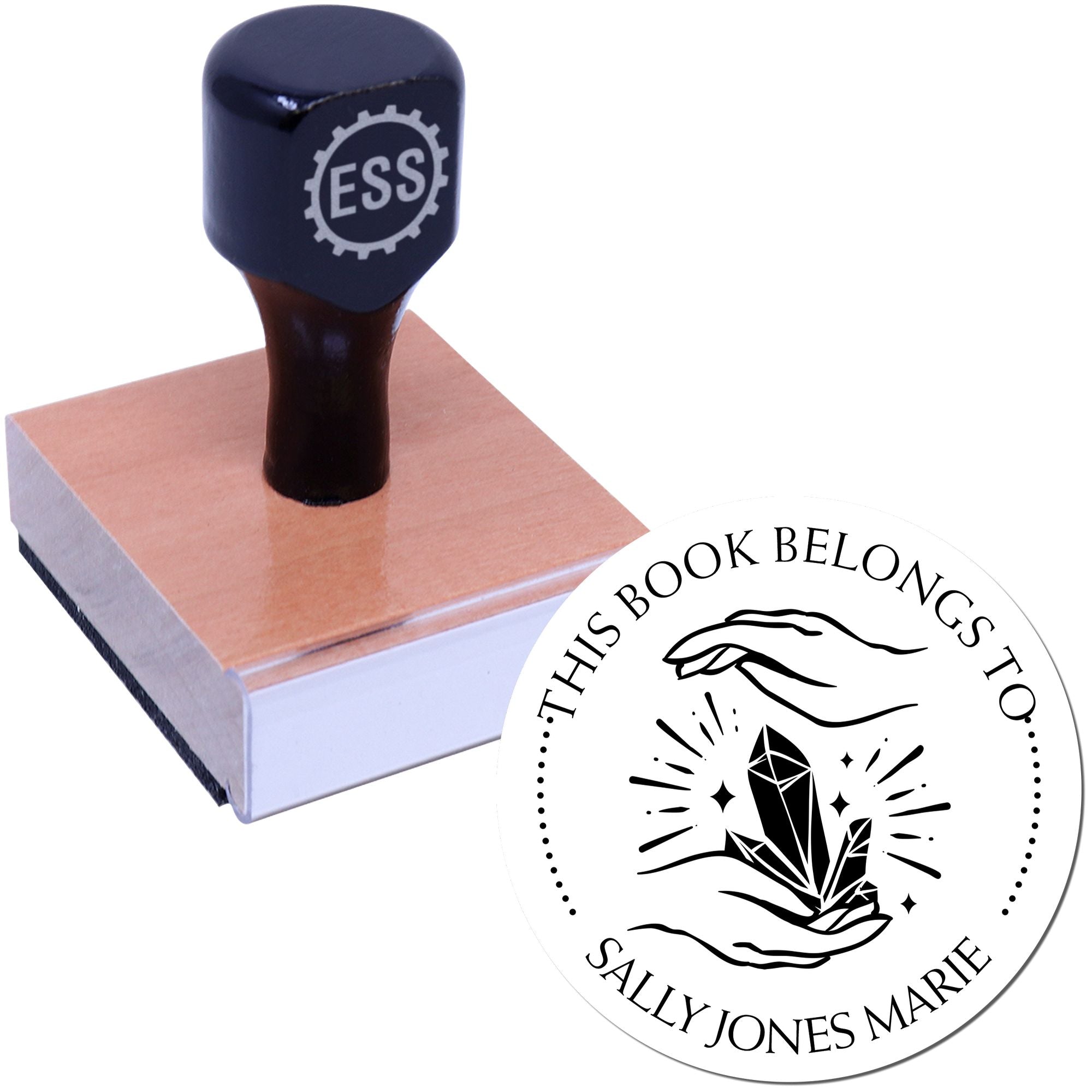 Wood Handle Enigmatic Energy Personalized Bookworm Stamp - Engineer Seal Stamps