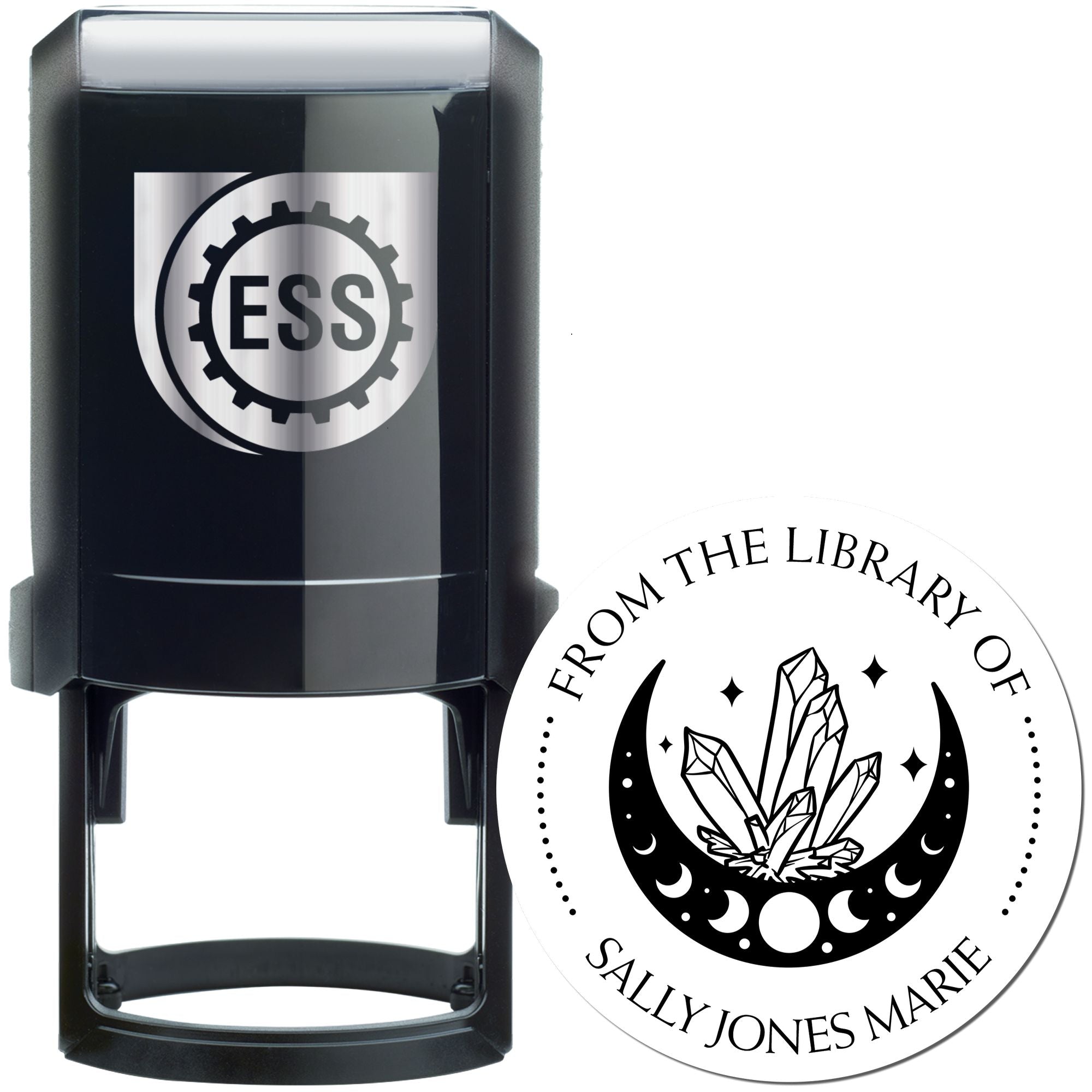 Self-Inking Artistic Moon Customized Book Lover Stamper - Engineer Seal Stamps