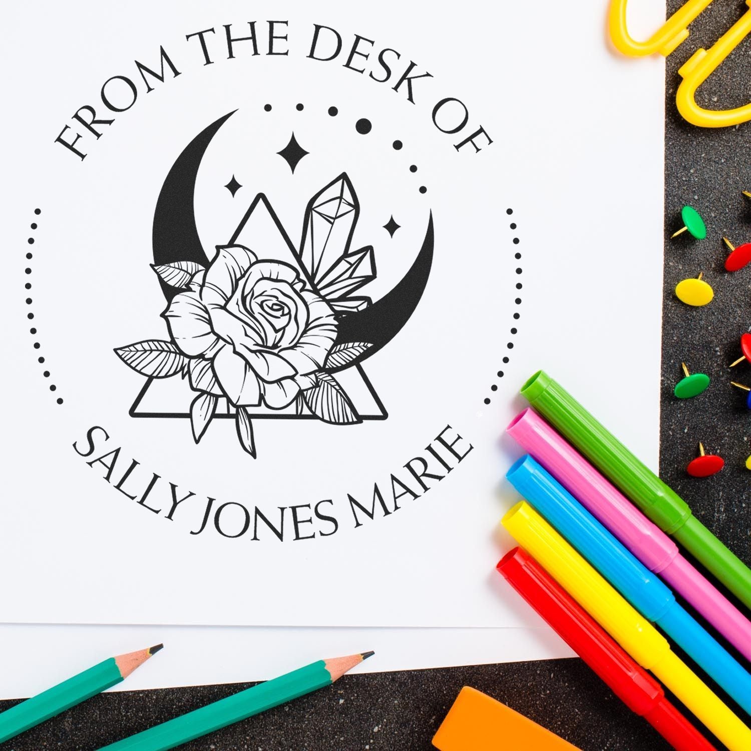 PSI Pre-Inked Exquisite Luna Personalized Belongs To Stamp - Engineer Seal Stamps