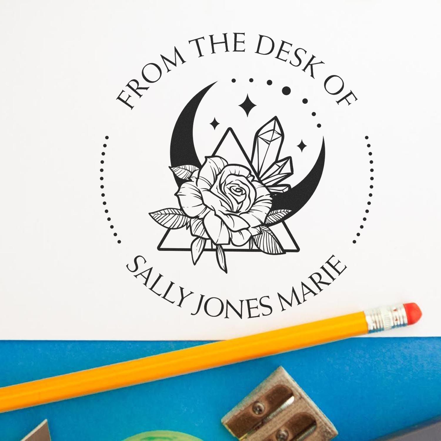 Wood Handle Exquisite Luna Personalized From The Library Of Stamp - Engineer Seal Stamps