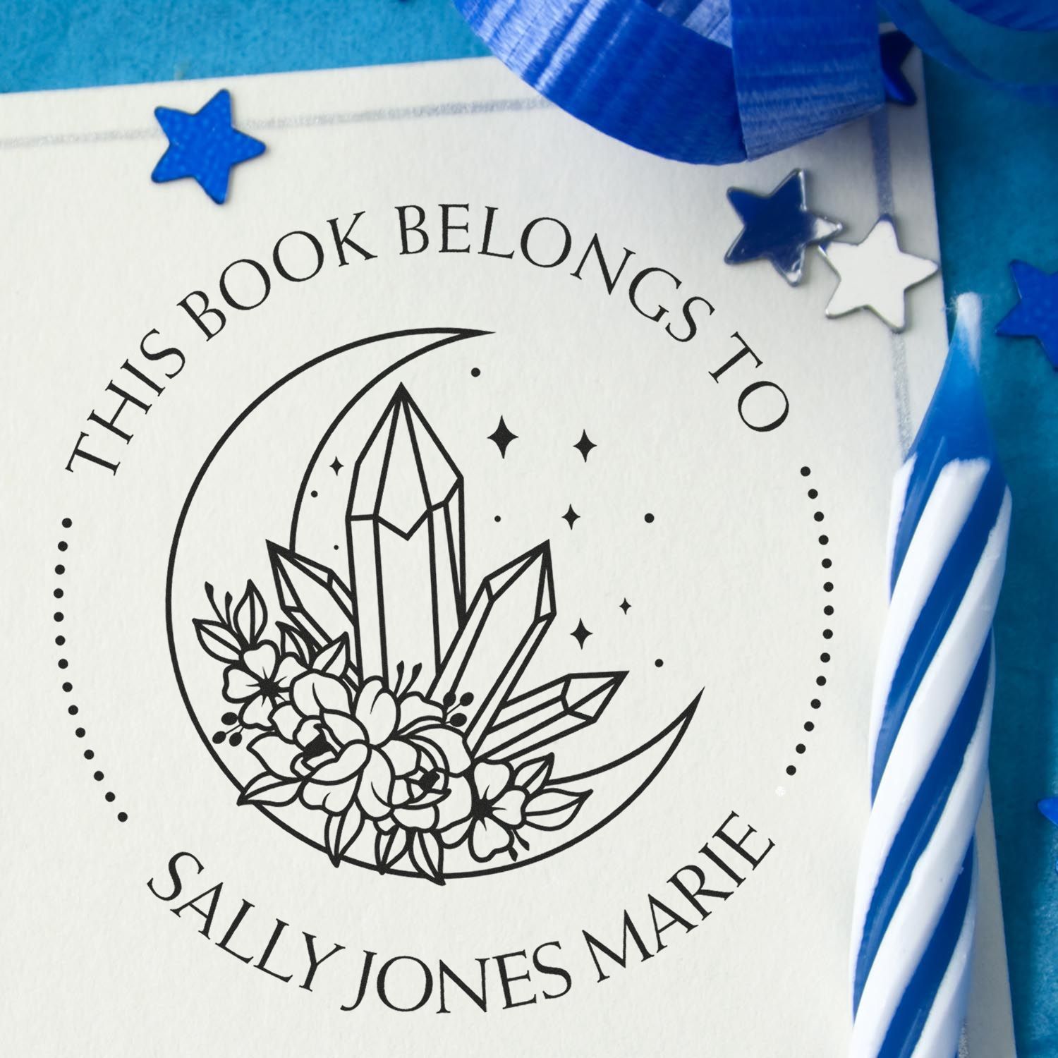 Self-Inking Dazzling Celestia Customized Book Ownership Stamp - Engineer Seal Stamps