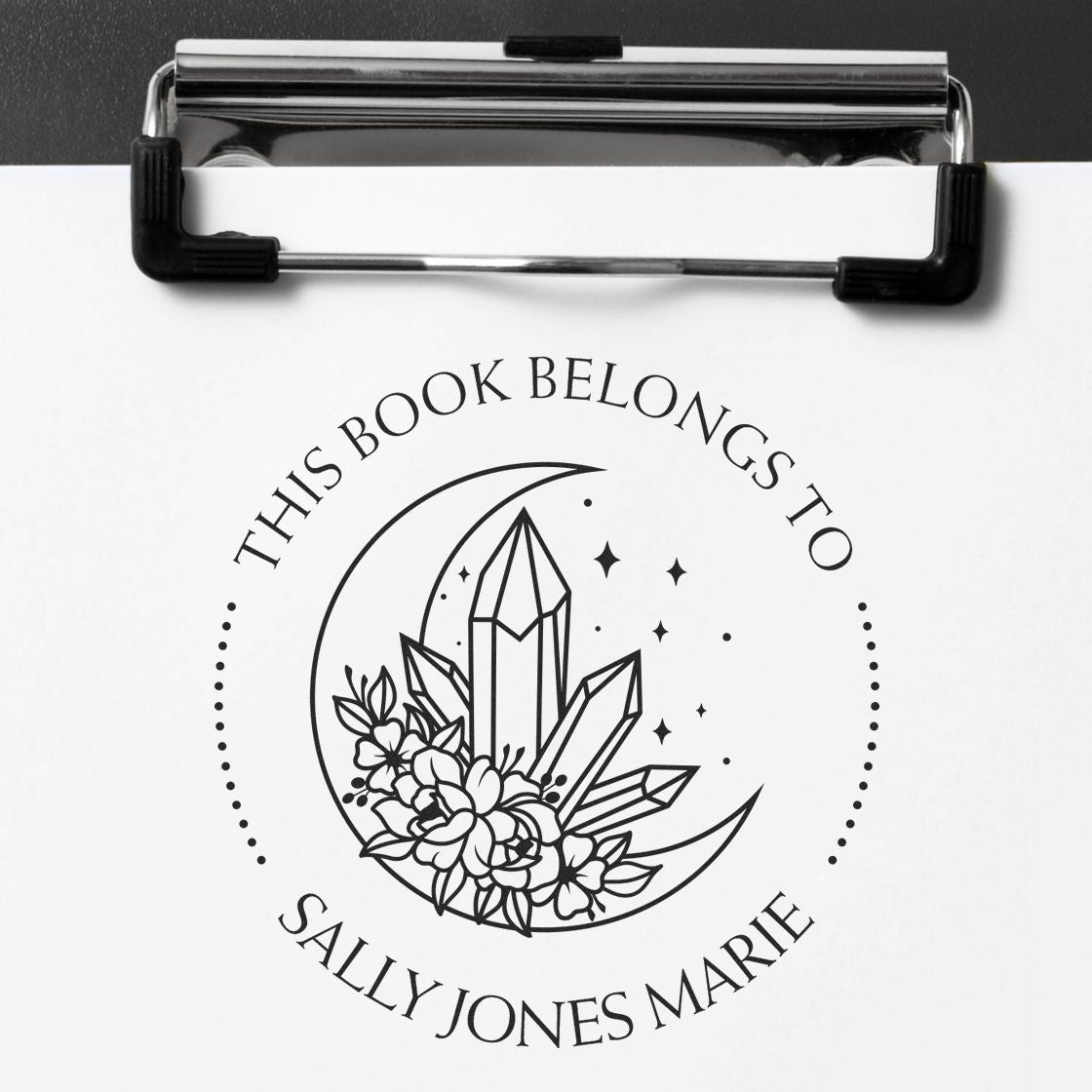 PSI Pre-Inked Dazzling Celestia Personalized Bibliophile Stamp - Engineer Seal Stamps