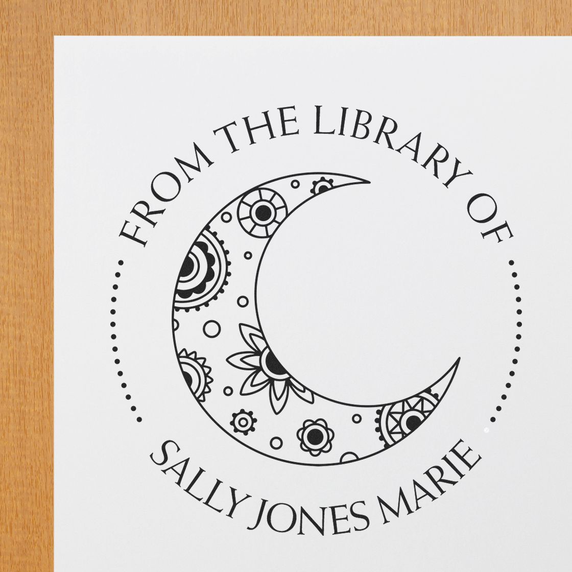 PSI Pre-Inked Whimsical Night Personalized Bibliophile Stamper - Engineer Seal Stamps