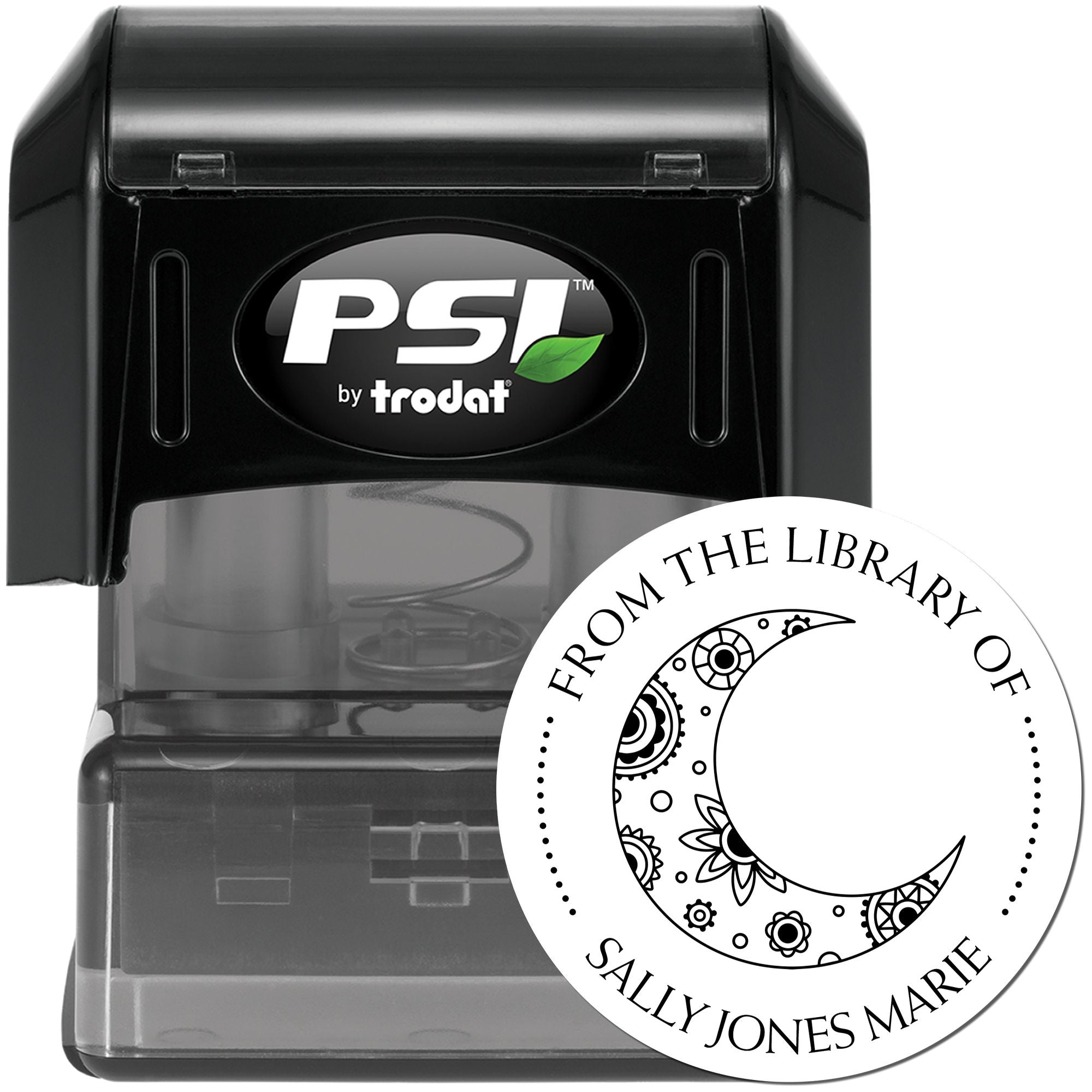PSI Pre-Inked Whimsical Night Personalized Bibliophile Stamper - Engineer Seal Stamps