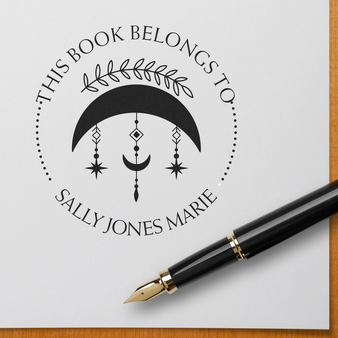 Wood Handle Enrapturing Sky Personalized Library Collection Stamp - Engineer Seal Stamps