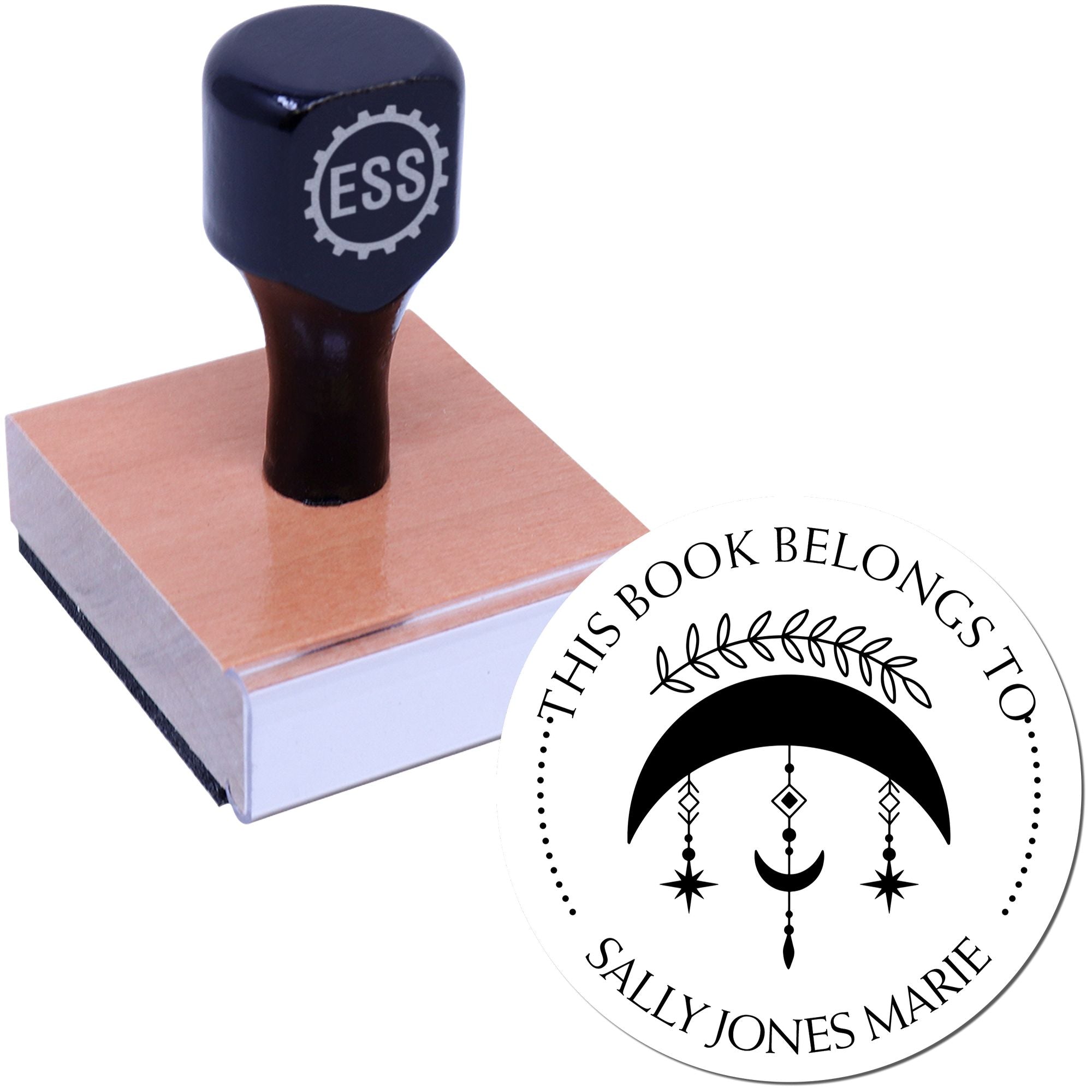 Wood Handle Enrapturing Sky Personalized Library Collection Stamp - Engineer Seal Stamps