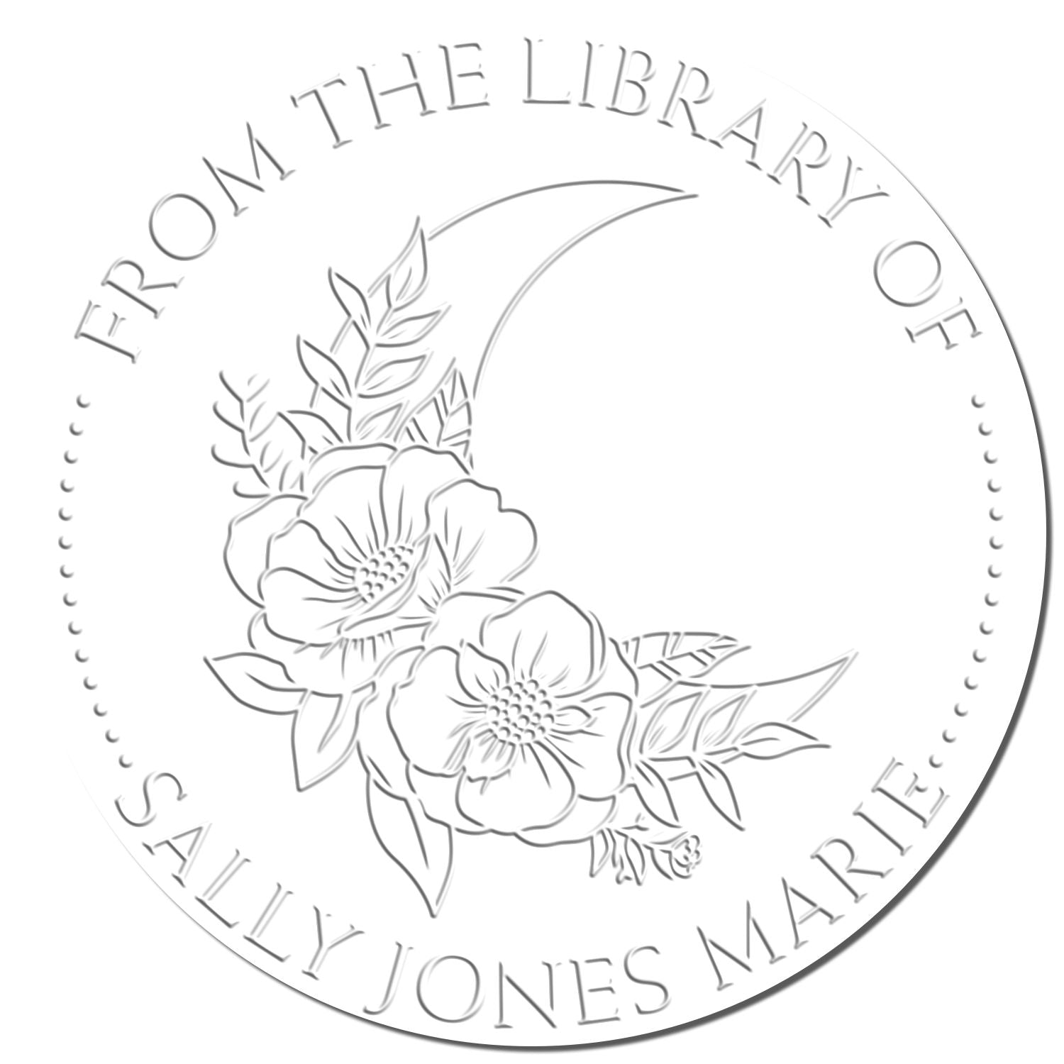 Soft Gentle Moon Personalized Book Ownership Label Embosser